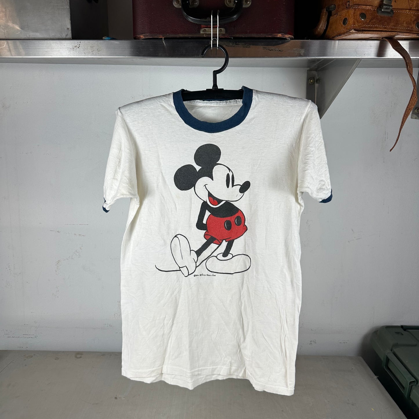 Vintage 80s 90s Mickey Mouse Disney Cartoon Graphic Ringer Single Stitch T-shirt
