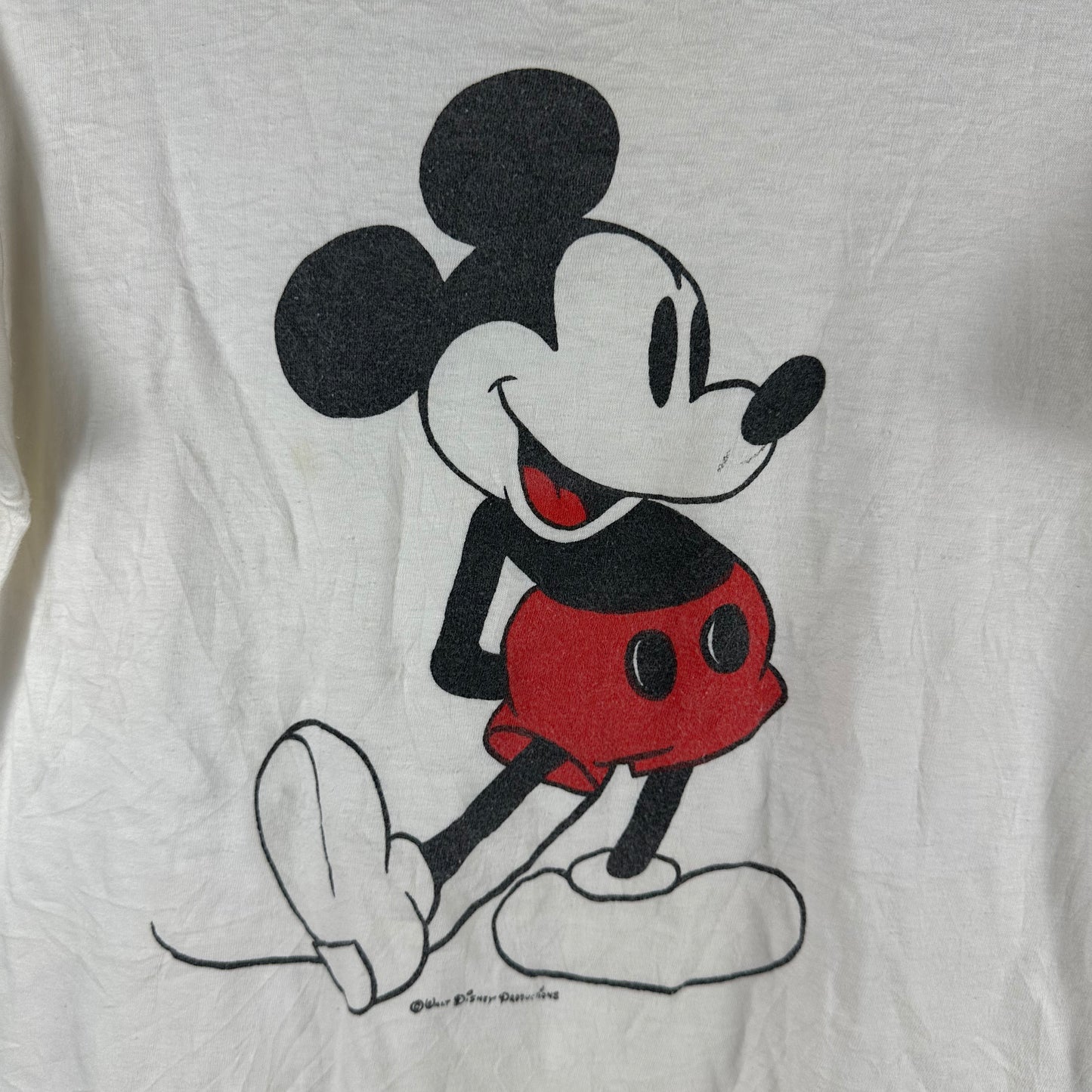 Vintage 80s 90s Mickey Mouse Disney Cartoon Graphic Ringer Single Stitch T-shirt
