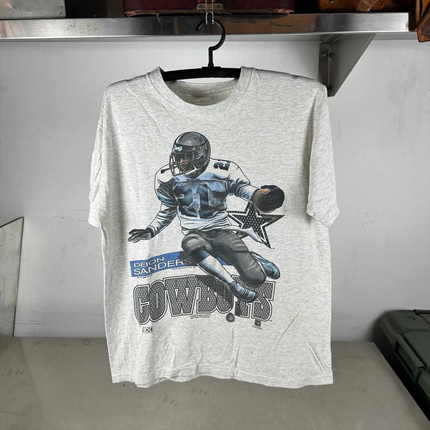 Vintage 1996 Deion Sanders Dallas Cowboys NFL Single Stitch T-shirt