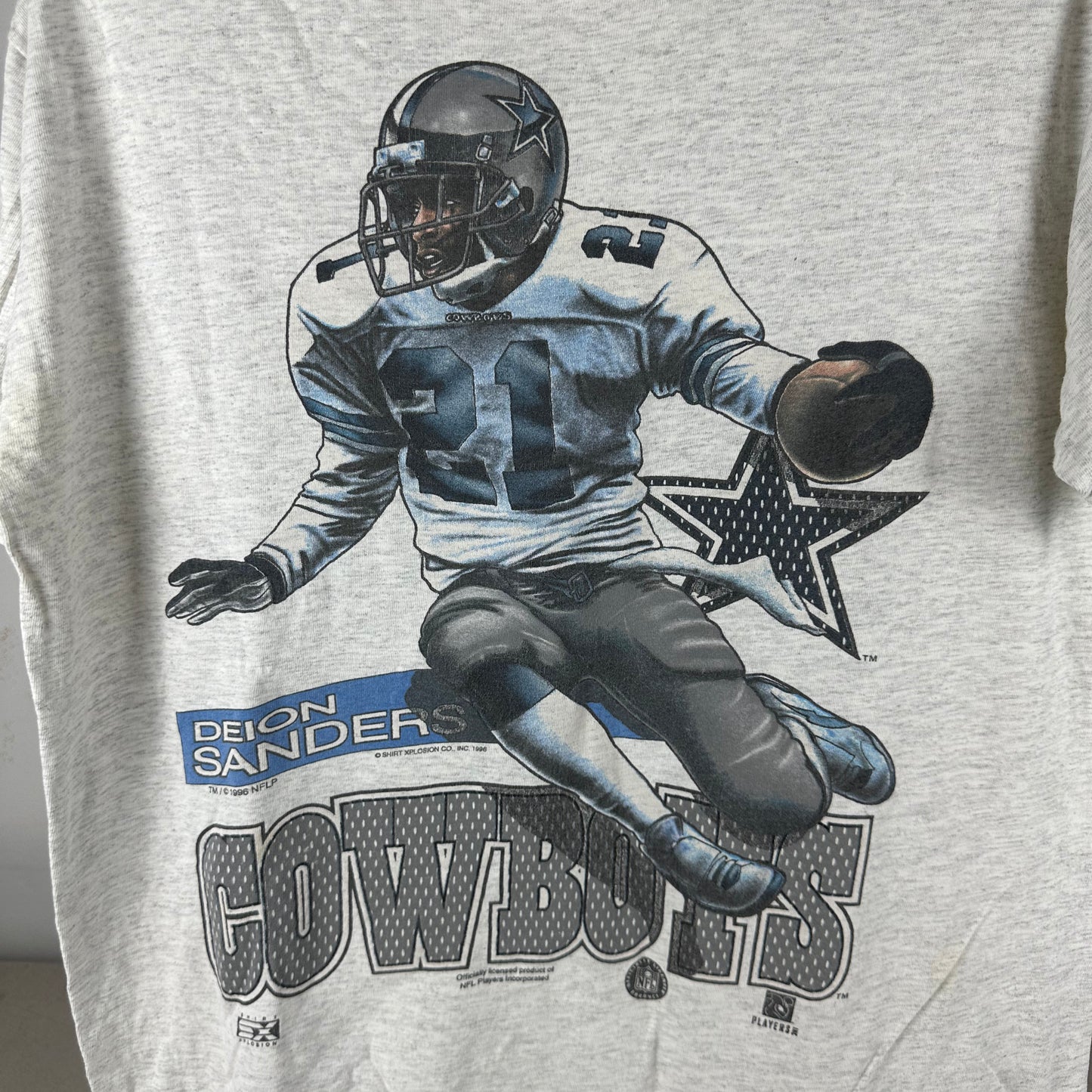 Vintage 1996 Deion Sanders Dallas Cowboys NFL Single Stitch T-shirt