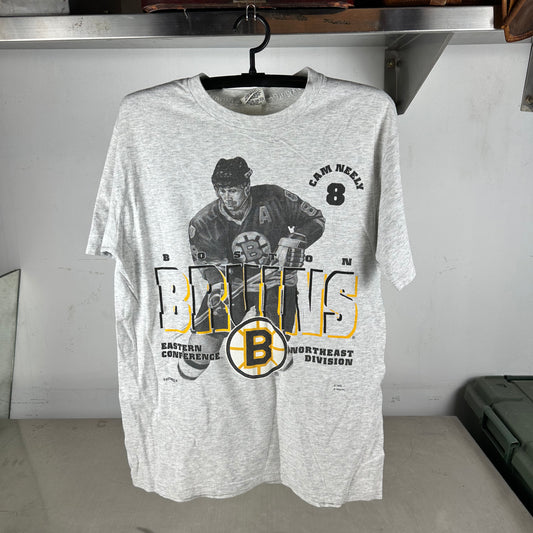 Vintage 90s Cam Neely Boston Bruins NHL Nutmeg Graphic T-shirt