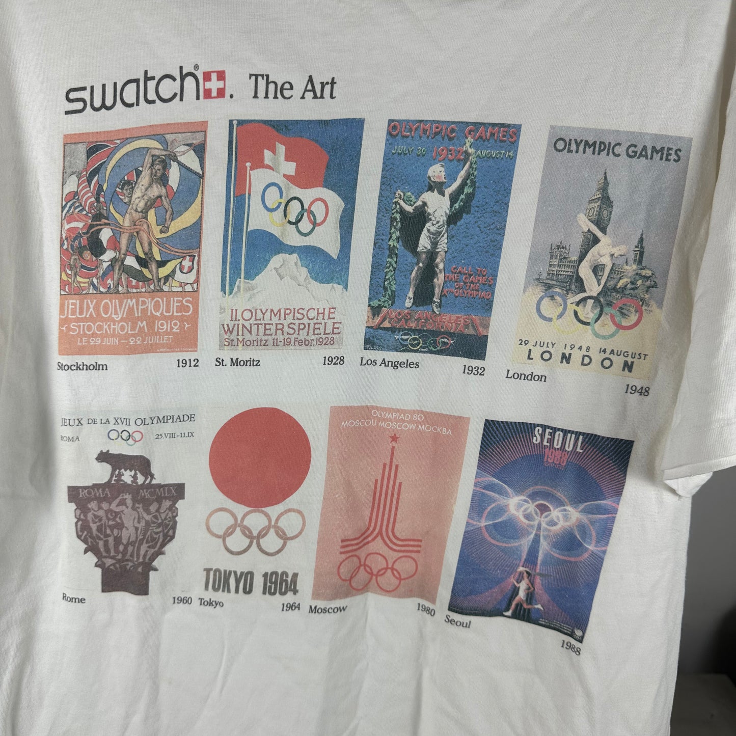 Vintage 1996 Swatch Olympic Games The Art The Watch Promo Single Stitch T-shirt