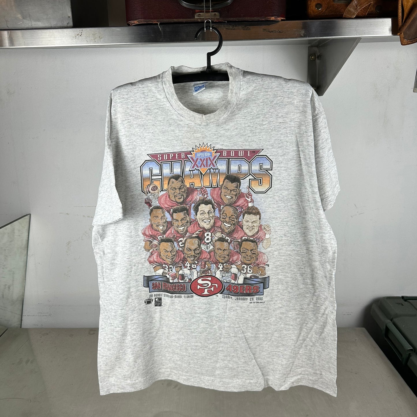 Vintage 1995 San Francisco 49ers NFL Super Bowl Champs Caricature T-shirt