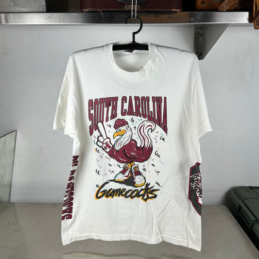 Vintage 90s South Carolina Gamecocks NCAA Mascot Wraparound Single Stitch T-shirt