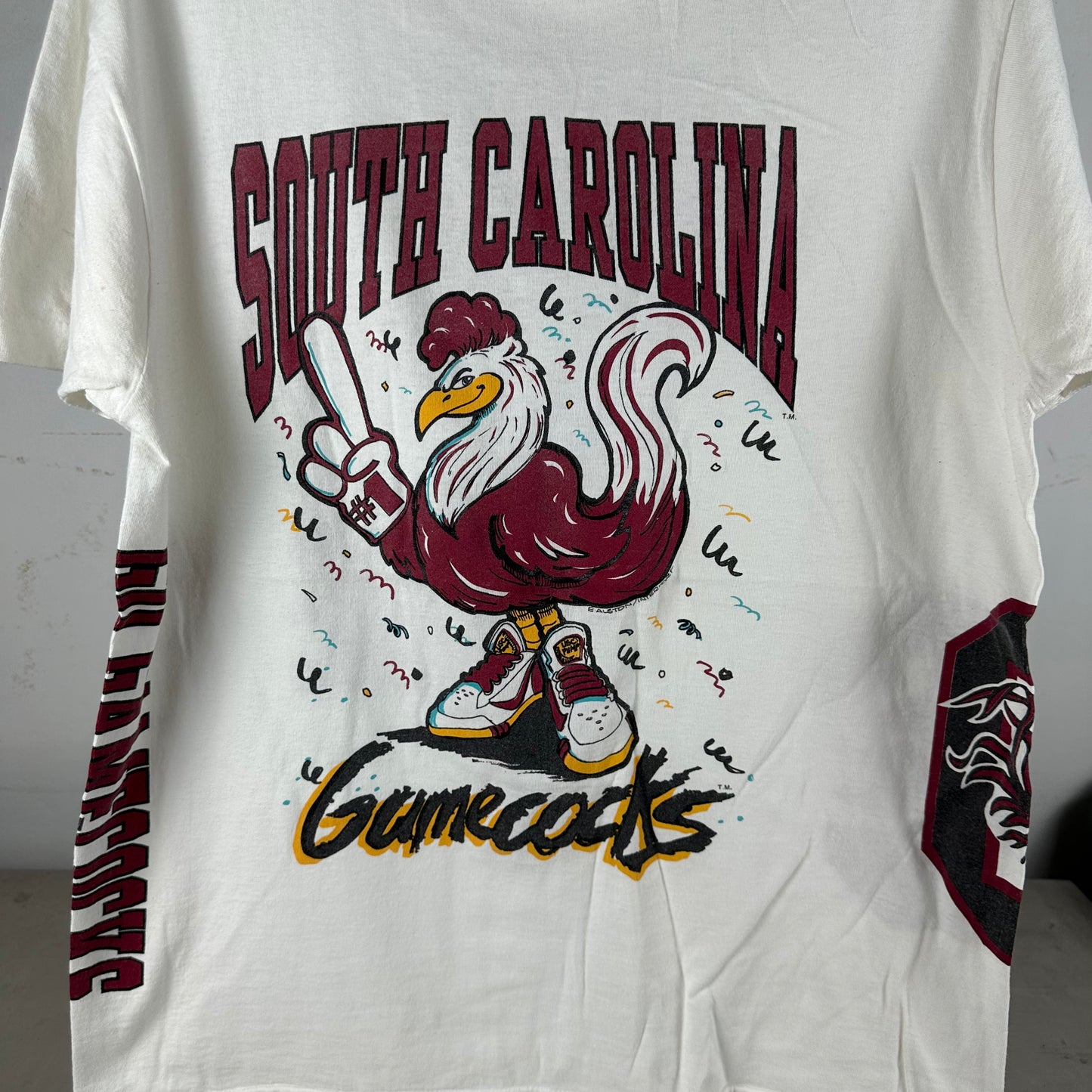 Vintage 90s South Carolina Gamecocks NCAA Mascot Wraparound Single Stitch T-shirt