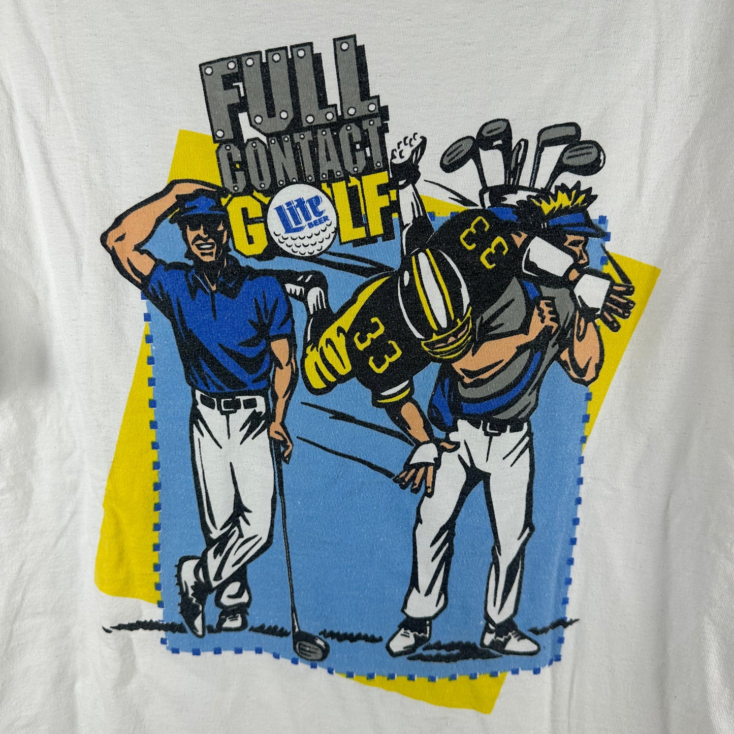 Vintage 90s Lite Beer Full Contact Golf Graphic Promo Single Stitch T-shirt