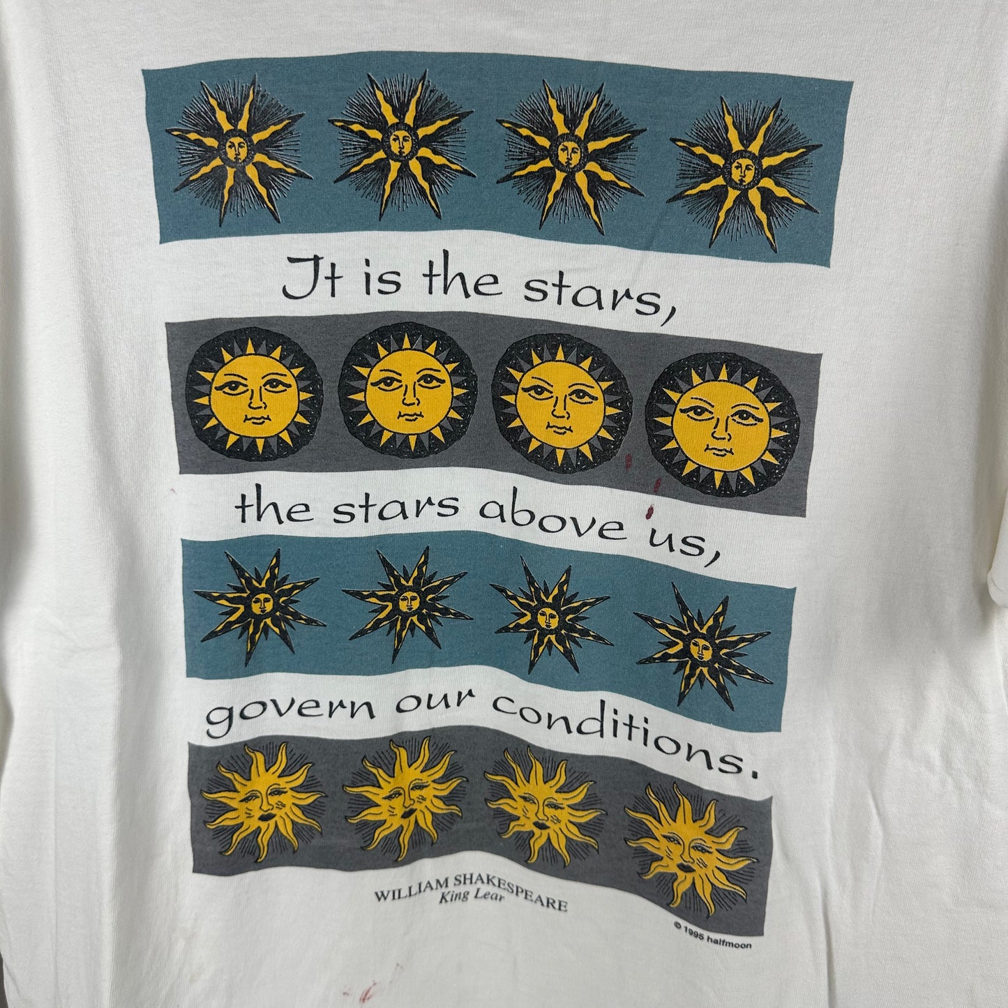 Vintage 1995 William Shakespeare King Lear Graphic Single Stitch T-shirt