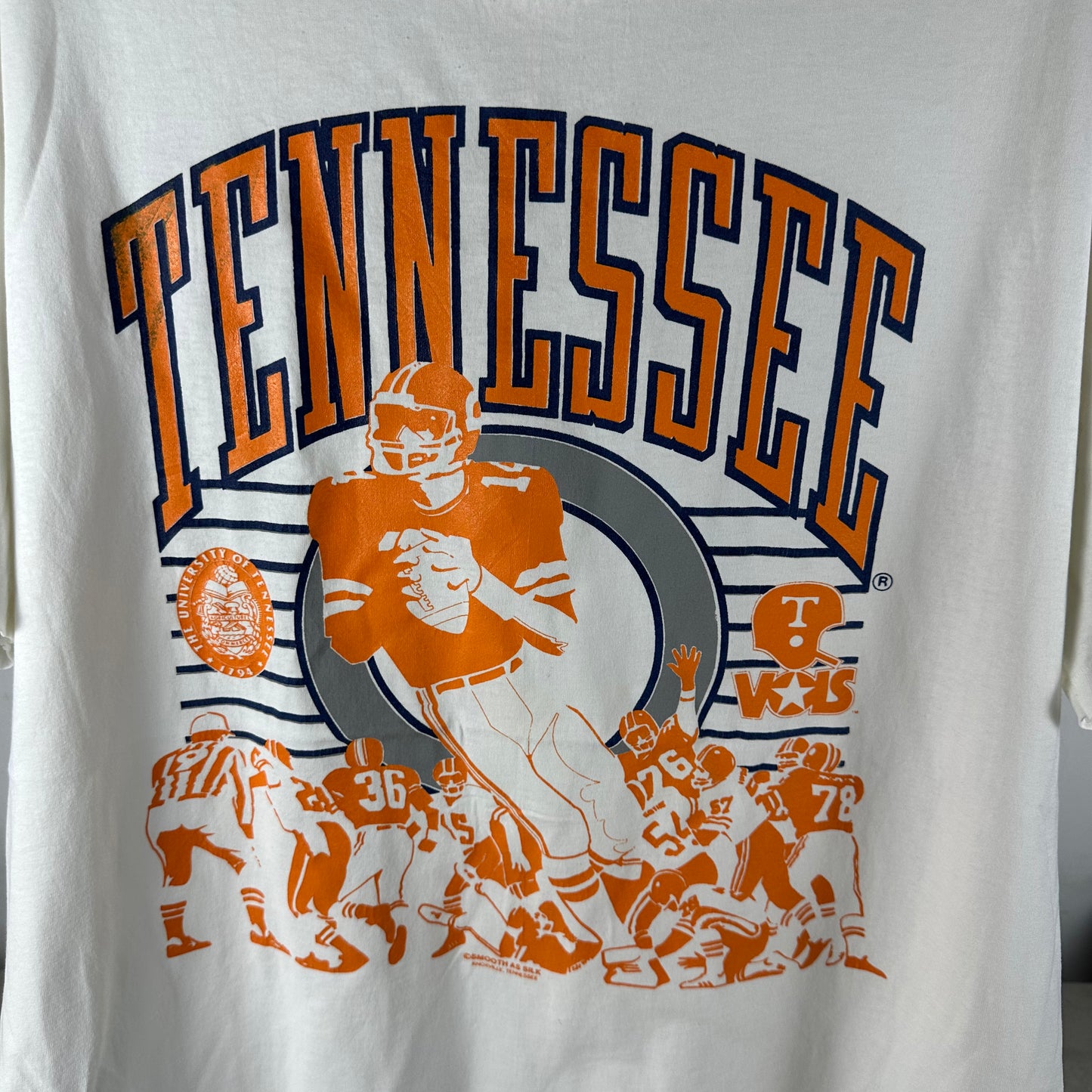 Vintage 90s Tennessee Volunteers Football NCAA Graphic Single Stitch T-shirt