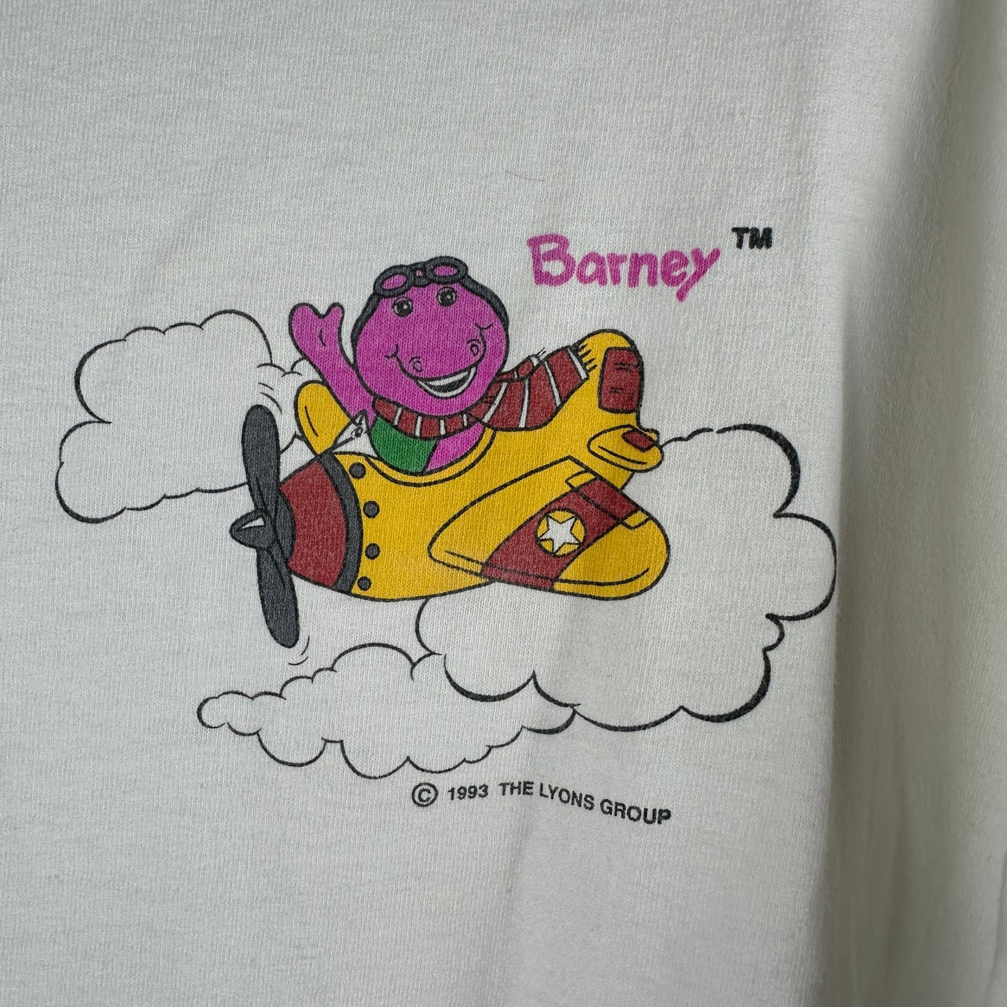 Vintage 1993 Barney the Dinosaur Graphic Single Stitch T-shirt