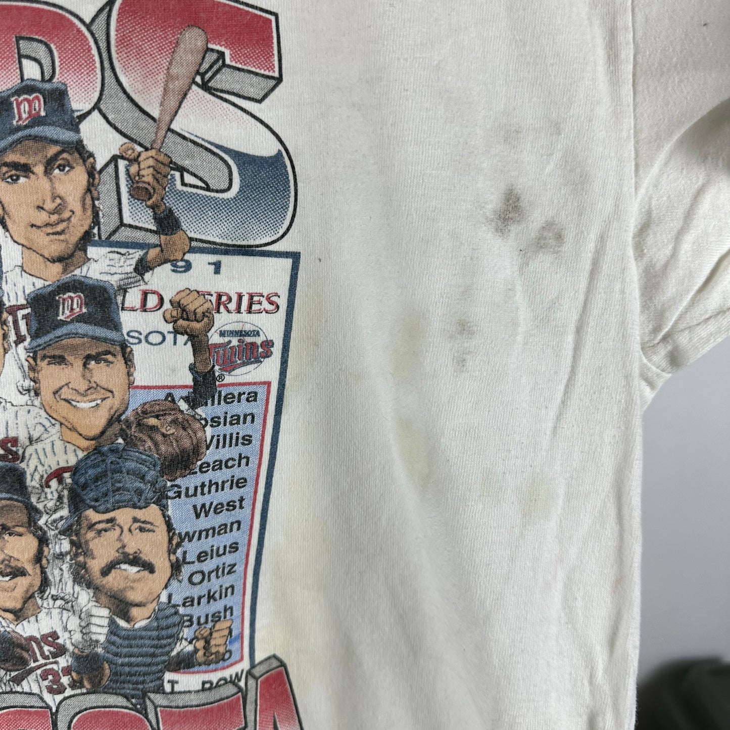 Vintage 1991 Minnesota Twins MLB World Champs Caricature Salem Sportswear T-shirt