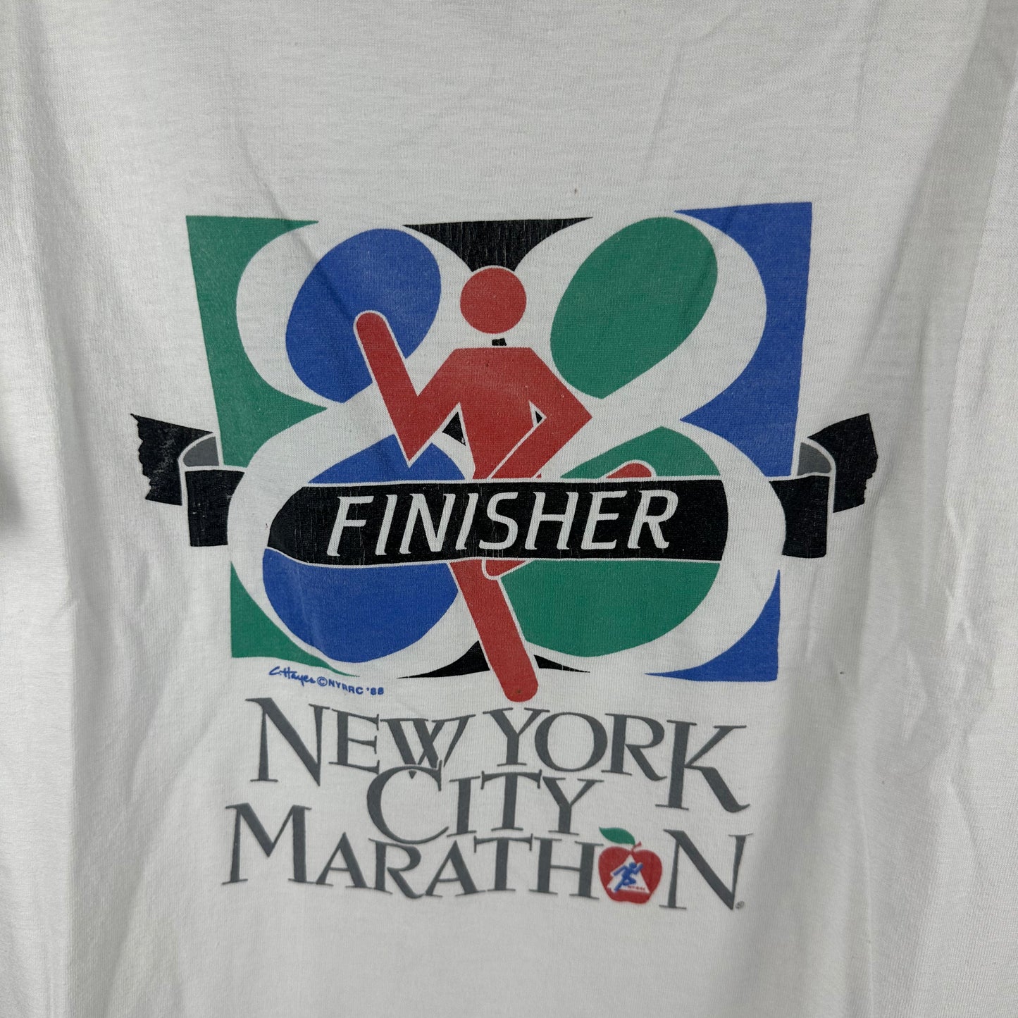 Vintage 1988 NYRR New York City Marathon Finisher Running Single Stitch T-shirt