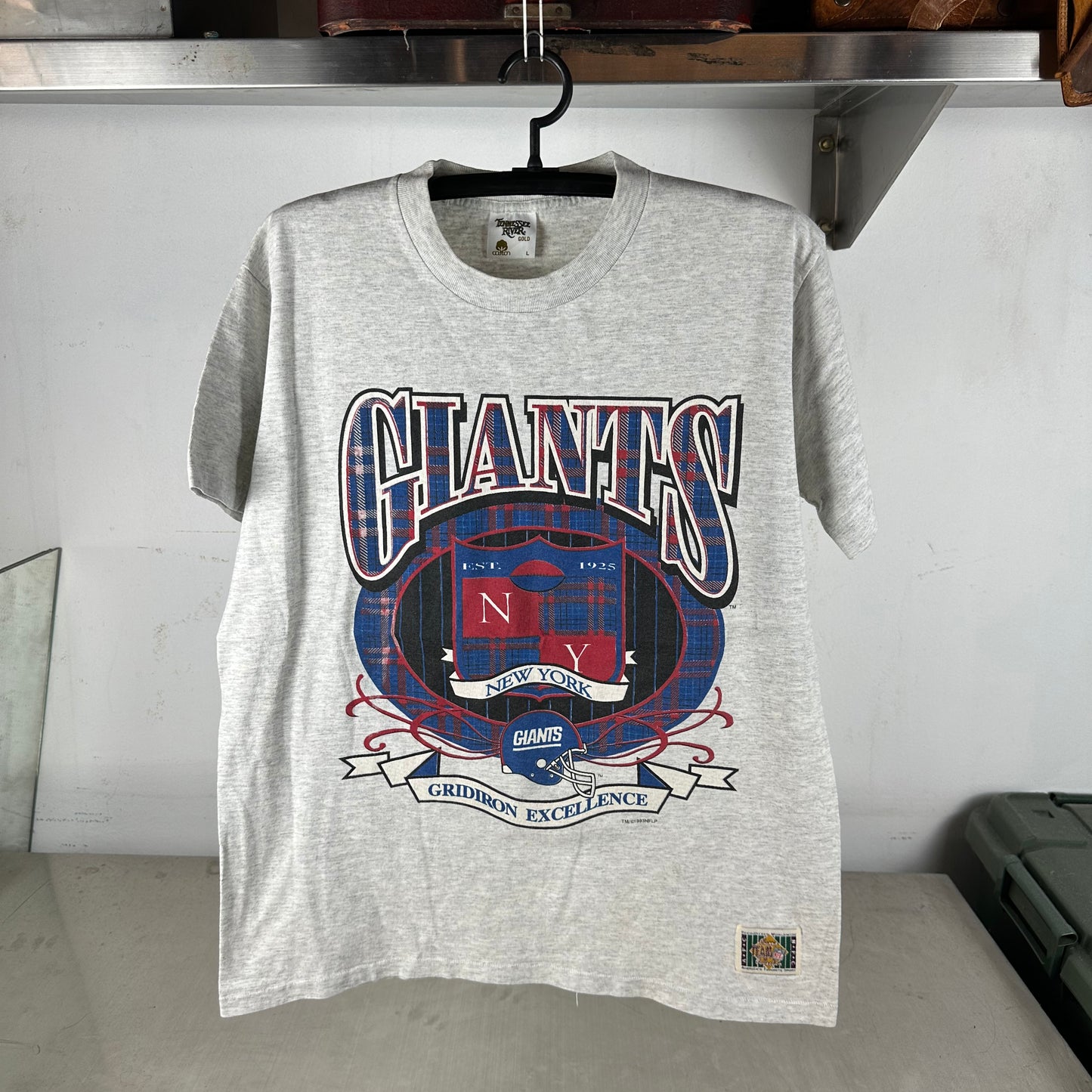 Vintage 1993 New York Giants Football NFL Gridiron Excellence Single Stitch T-shirt