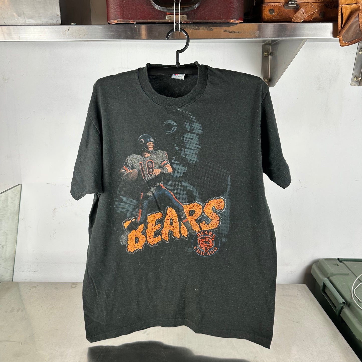 Vintage 90s Mike Tomczak Chicago Bears NFL Single Stitch T-shirt
