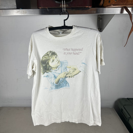 Vintage 1989 What Happened to Your Hand? Jesus Religious Single Stitch T-shirt
