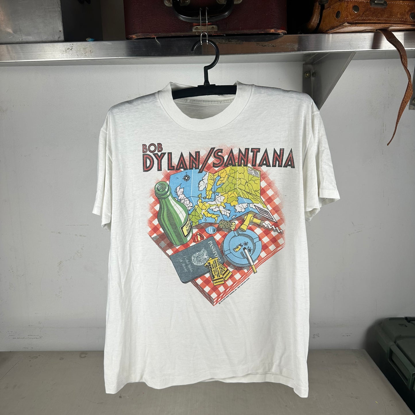 Vintage 1984 Bob Dylan & Santana European Tour Single Stitch T-shirt