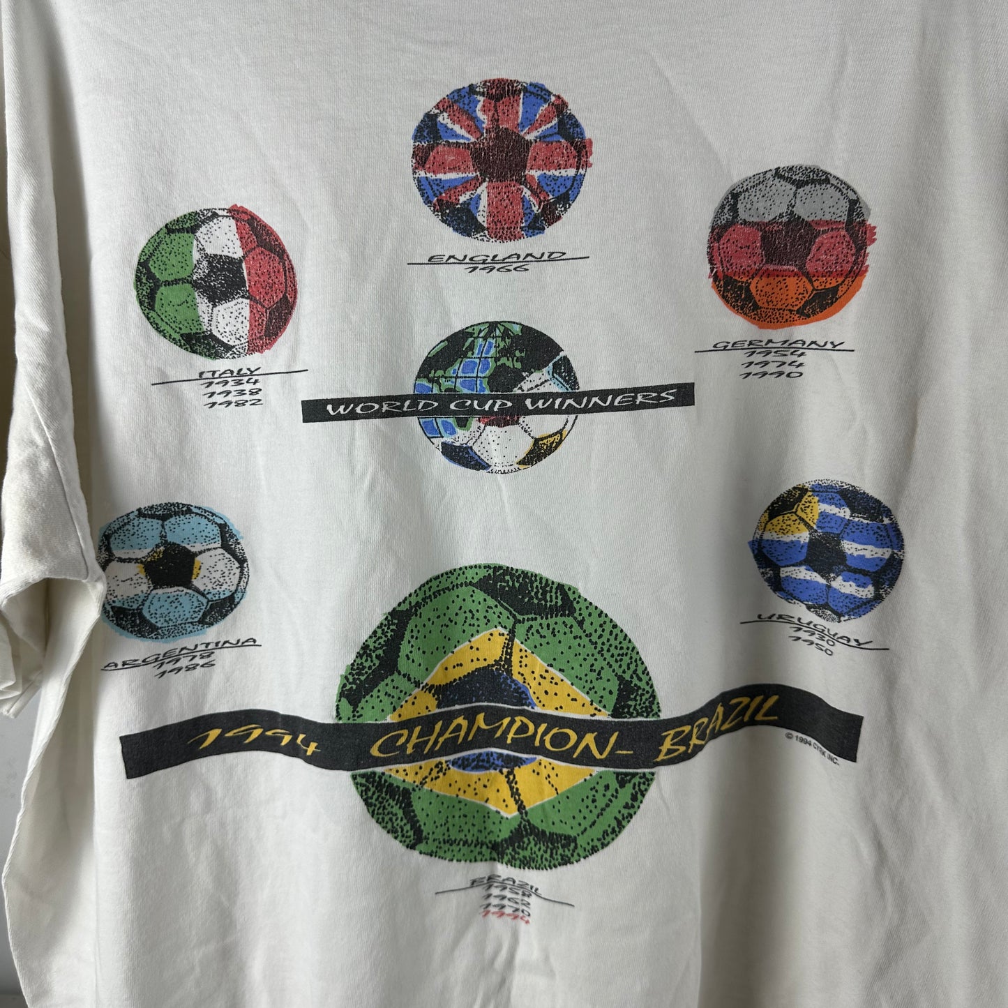 Vintage Brazil 1994 Soccer World Cup Champions Single Stitch T-shirt