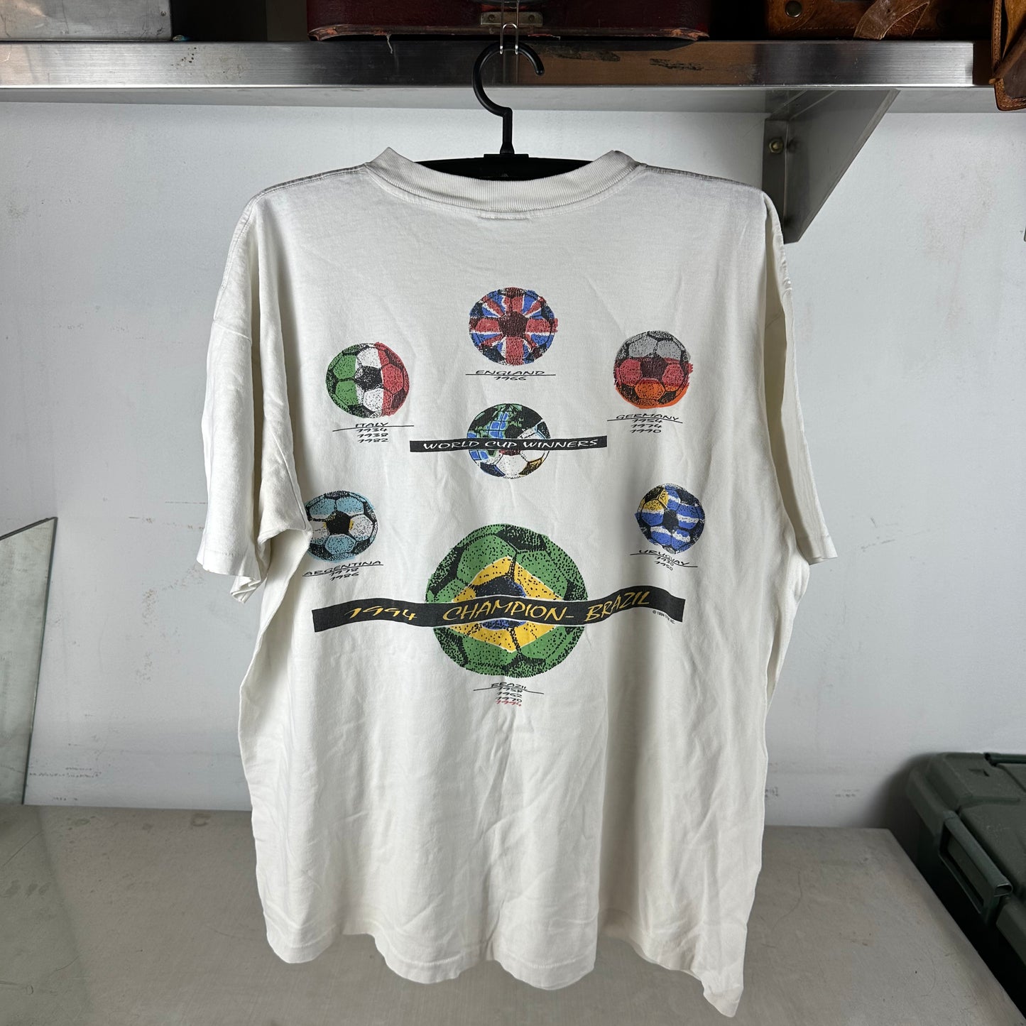 Vintage Brazil 1994 Soccer World Cup Champions Single Stitch T-shirt
