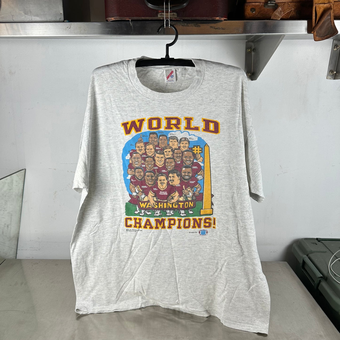 Vintage 90s Washington Redskins NFL World Champions Caricature T-shirt