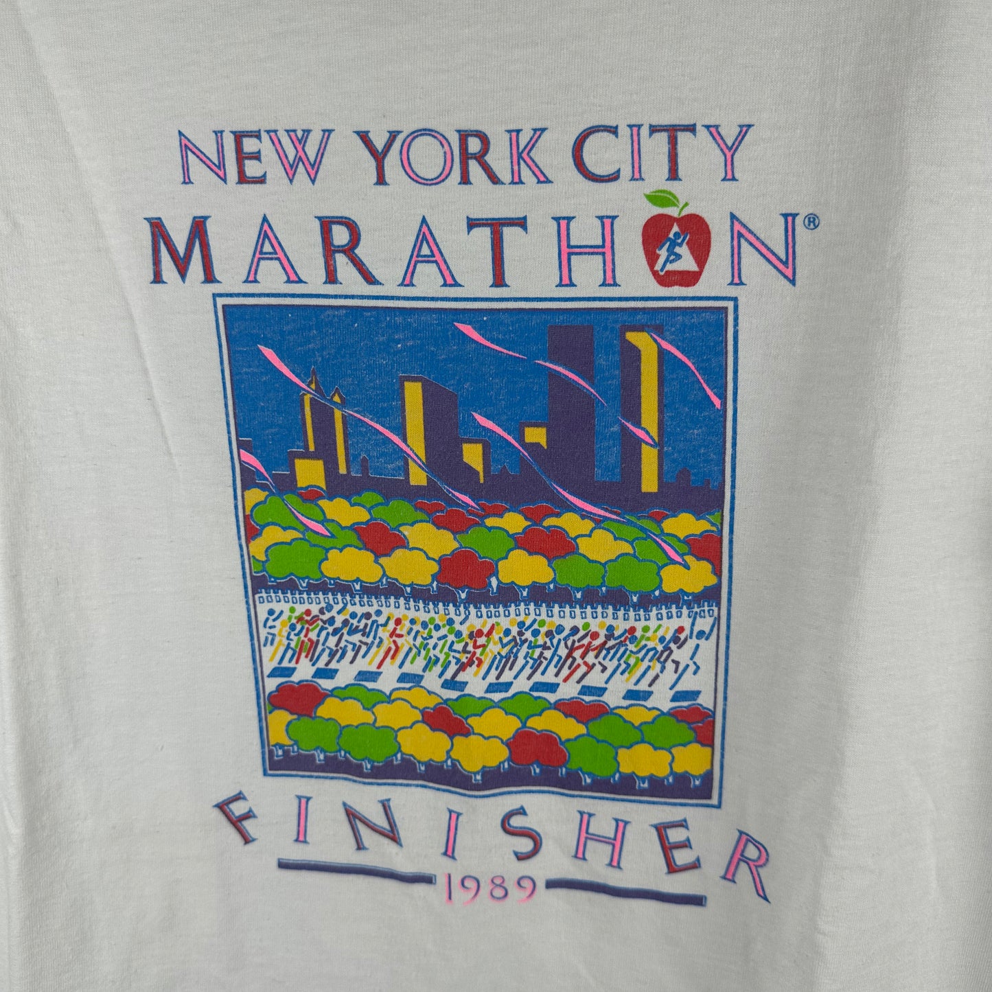 Vintage 1989 NYRR New York City Marathon Finisher Running Single Stitch T-shirt