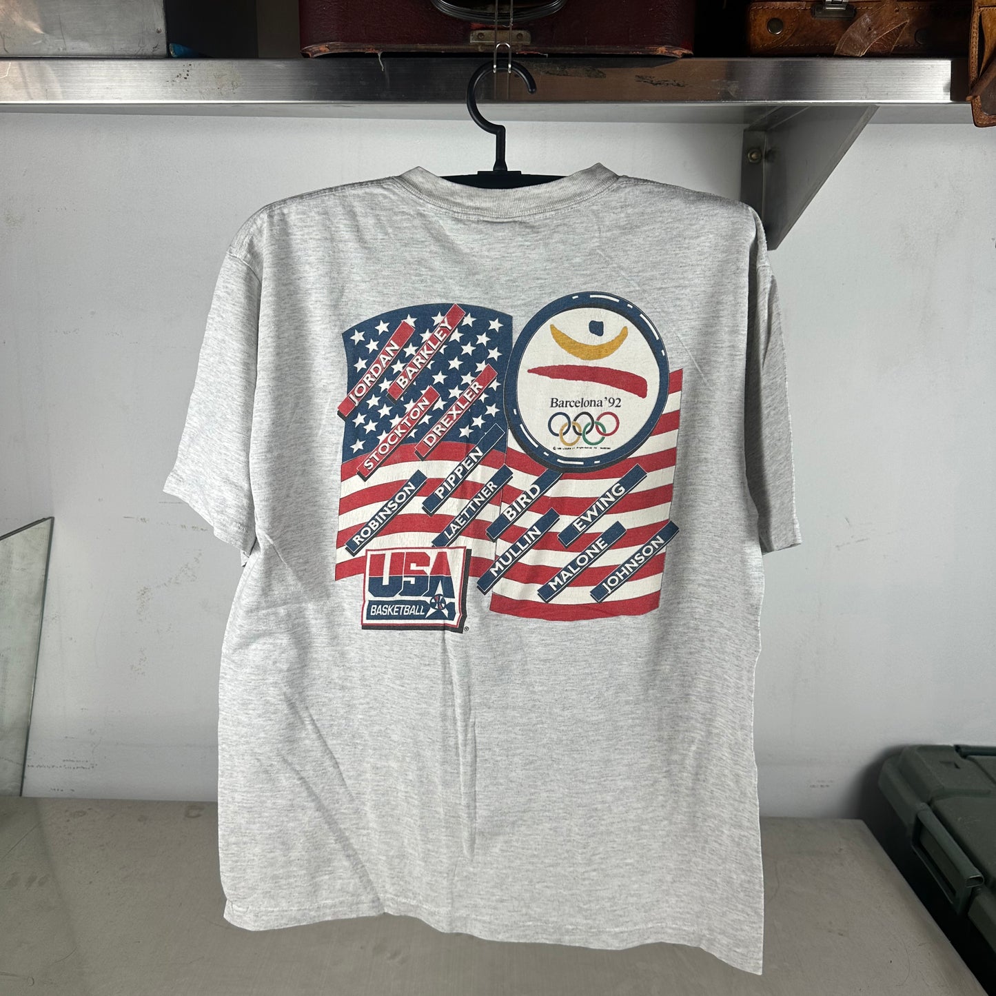 Vintage 1992 USA Dream Team Olympics Basketball Caricature Salem Sportswear T-shirt