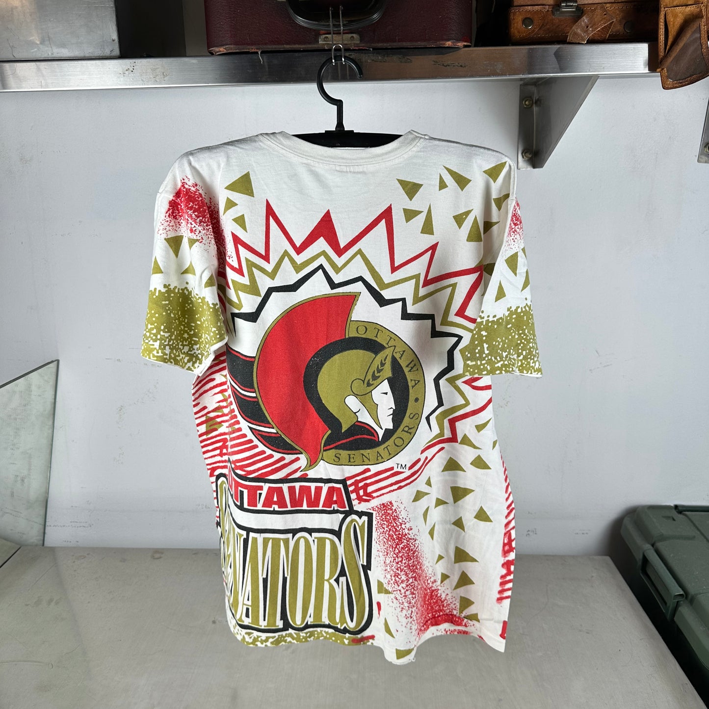 Vintage 90s Ottawa Senators Hockey NHL AOP All Over Print Single Stitch T-shirt