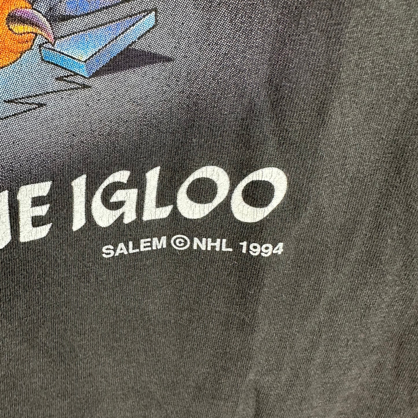 Vintage 1994 Pittsburgh Penguins NHL Chillin At The Igloos Salem Sportswear T-shirt