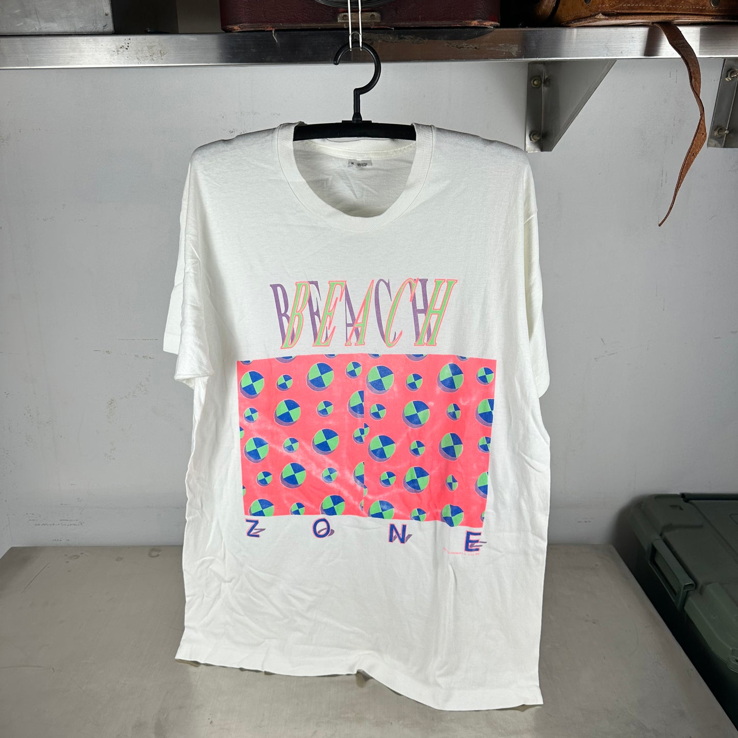 Vintage 1990 Beach Zone Graphic Single Stitch T-shirt