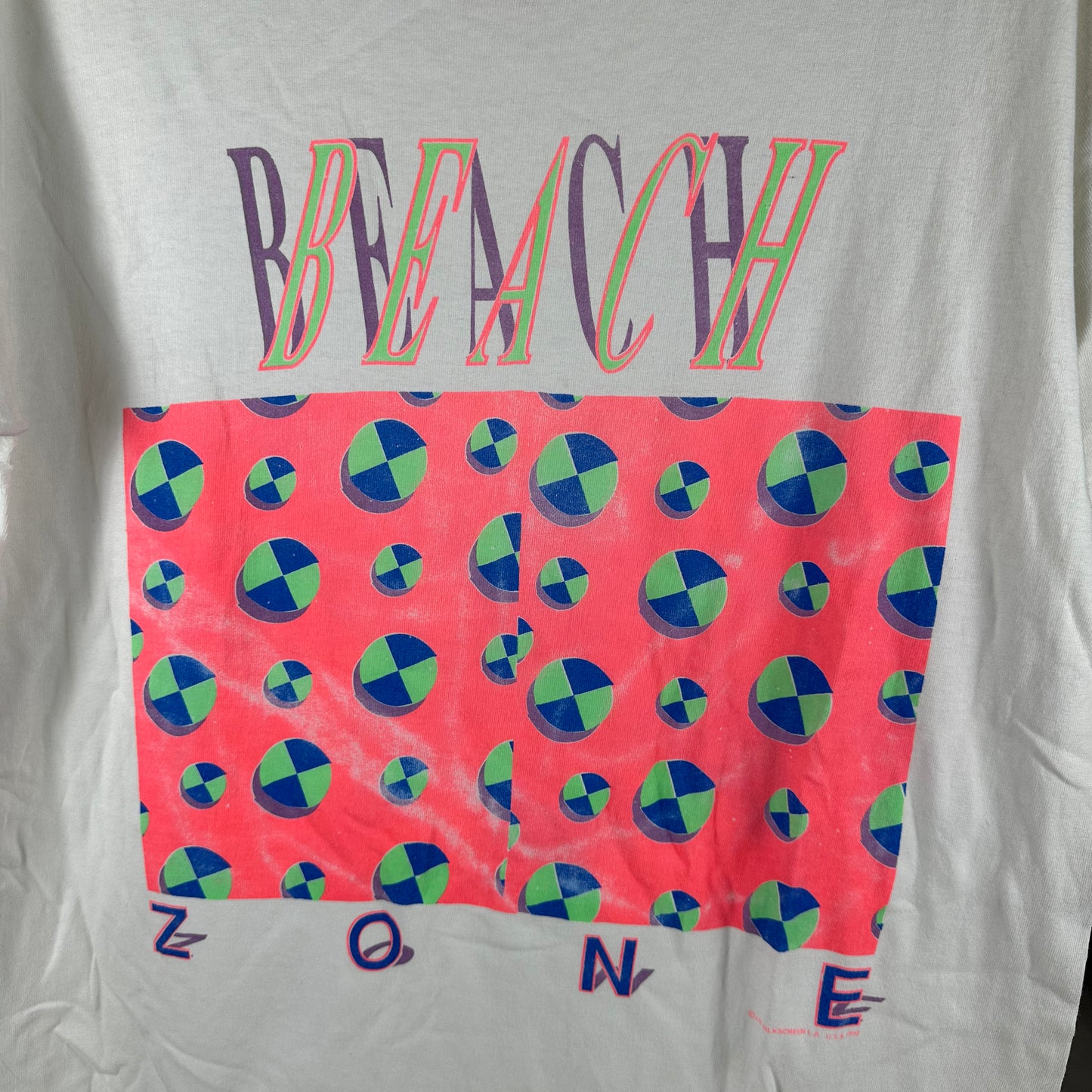 Vintage 1990 Beach Zone Graphic Single Stitch T-shirt