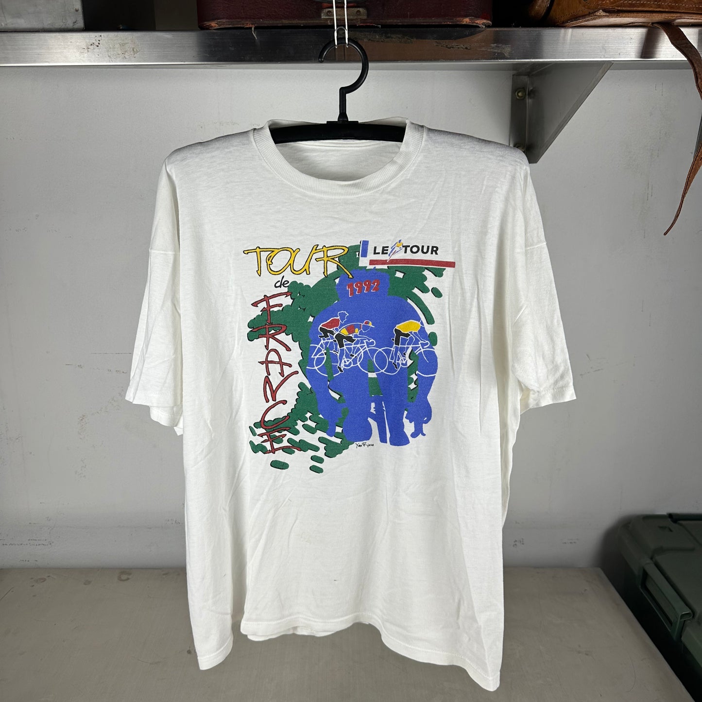 Vintage 1992 Tour De France Cycling Race Graphic Promo T-shirt