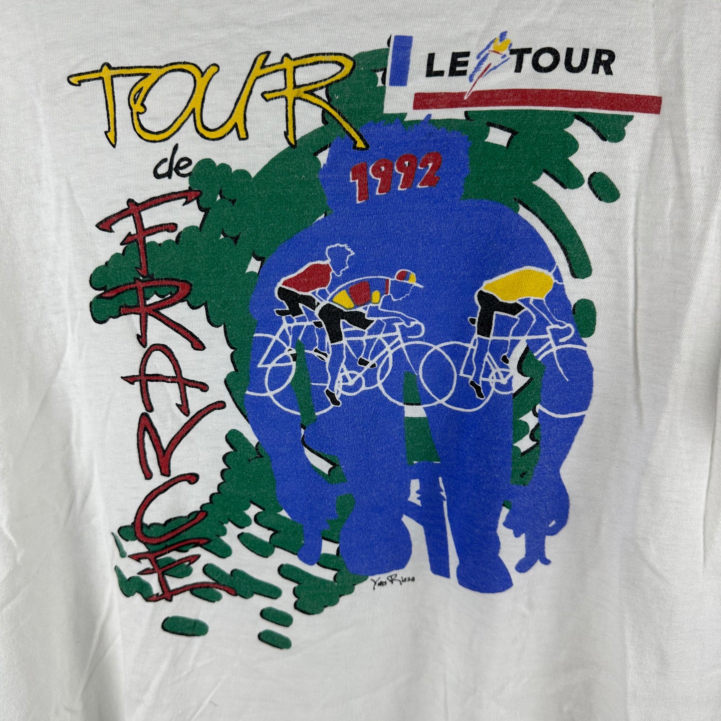 Vintage 1992 Tour De France Cycling Race Graphic Promo T-shirt