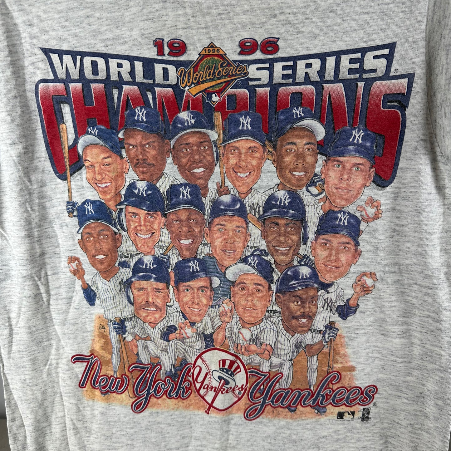 Vintage 1996 New York Yankees MLB Champions Caricature Salem Sportswear T-shirt