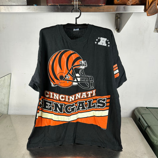 Vintage 1995 Cincinnati Bengals NFL Salem Sportswear AOP Single Stitch T-shirt