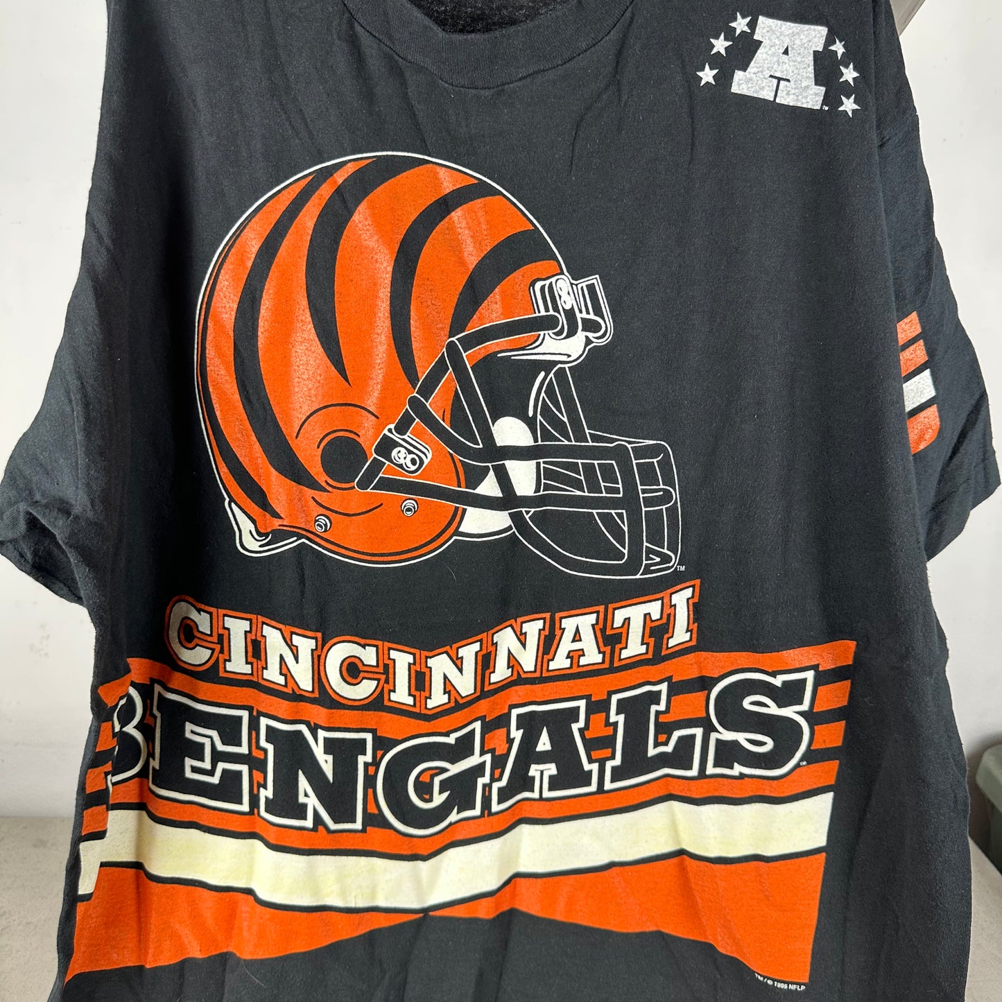 Vintage 1995 Cincinnati Bengals NFL Salem Sportswear AOP Single Stitch T-shirt