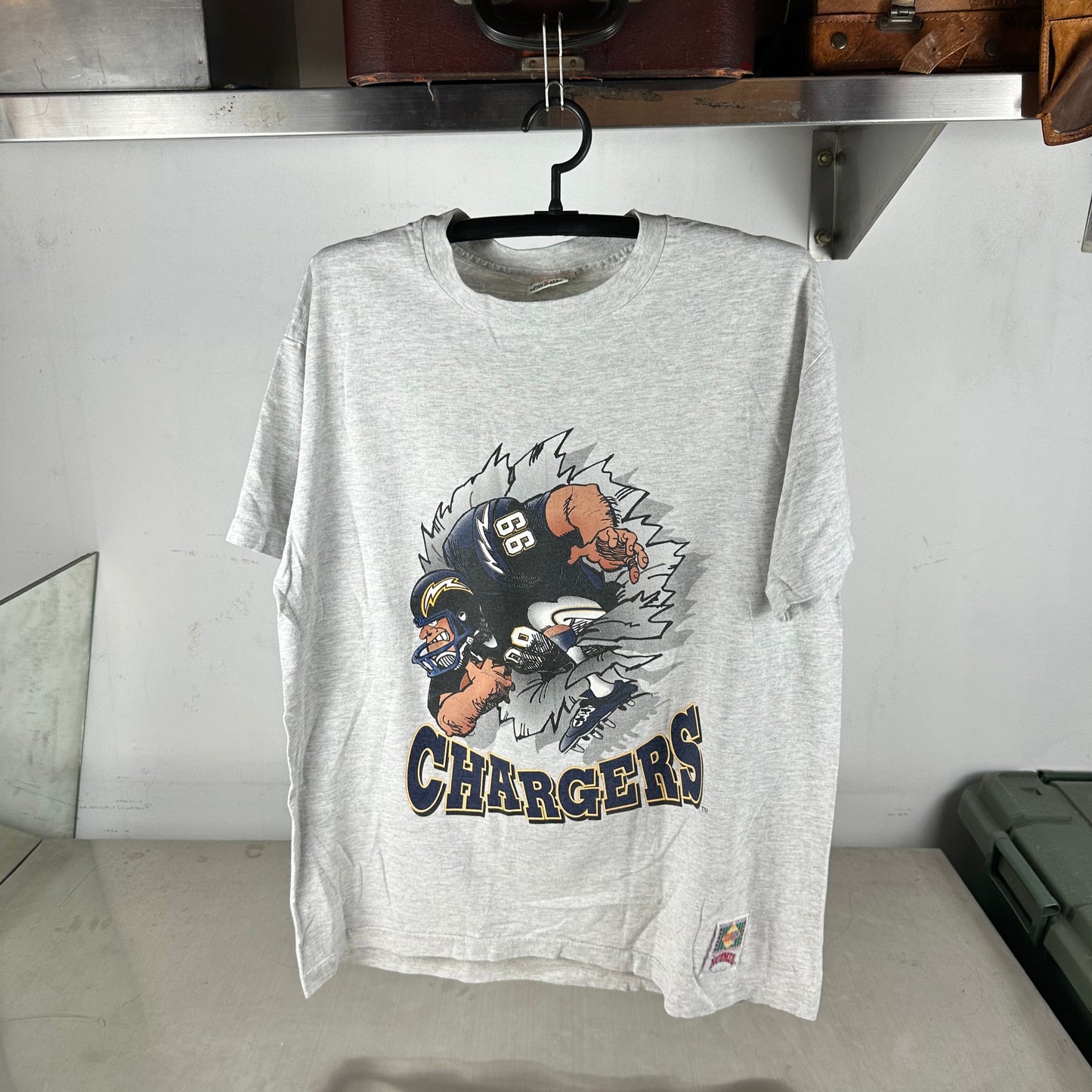 Vintage 1993 San Diego Chargers NFL Nutmeg Breakthrough Single Stitch T-shirt