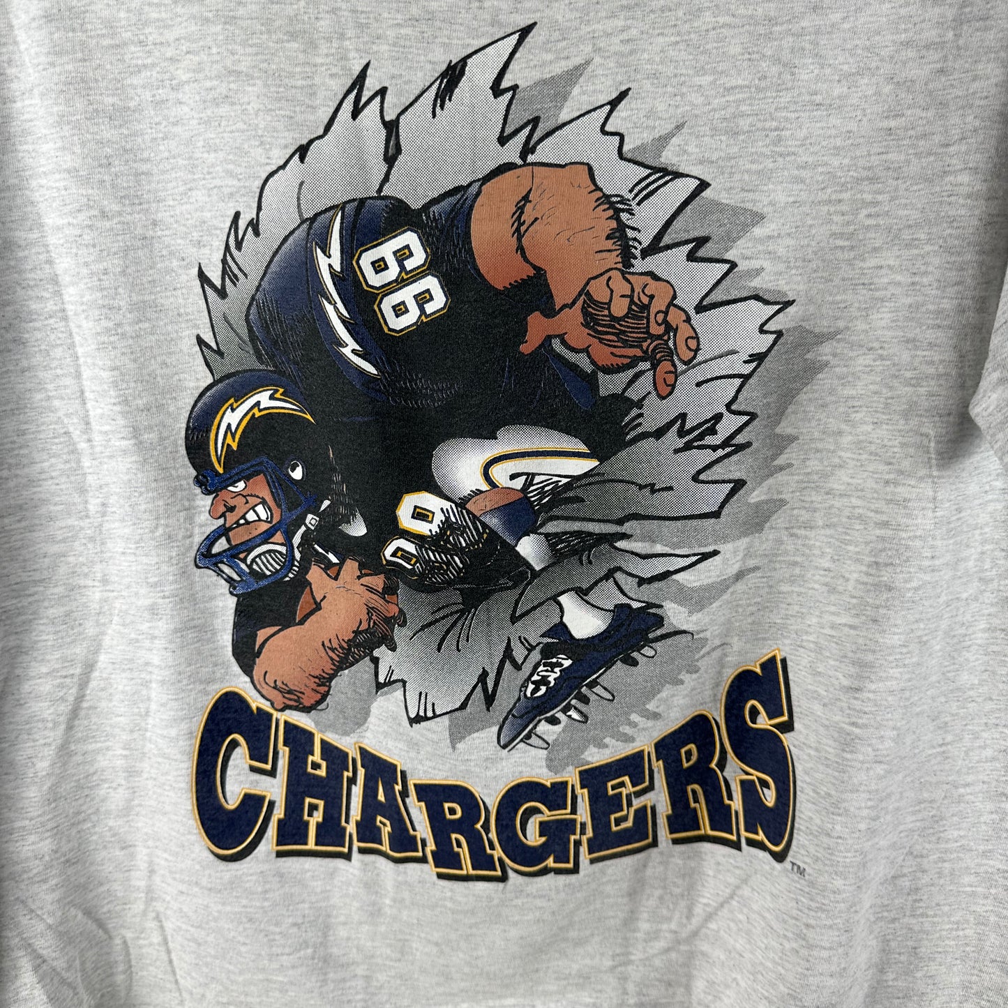 Vintage 1993 San Diego Chargers NFL Nutmeg Breakthrough Single Stitch T-shirt