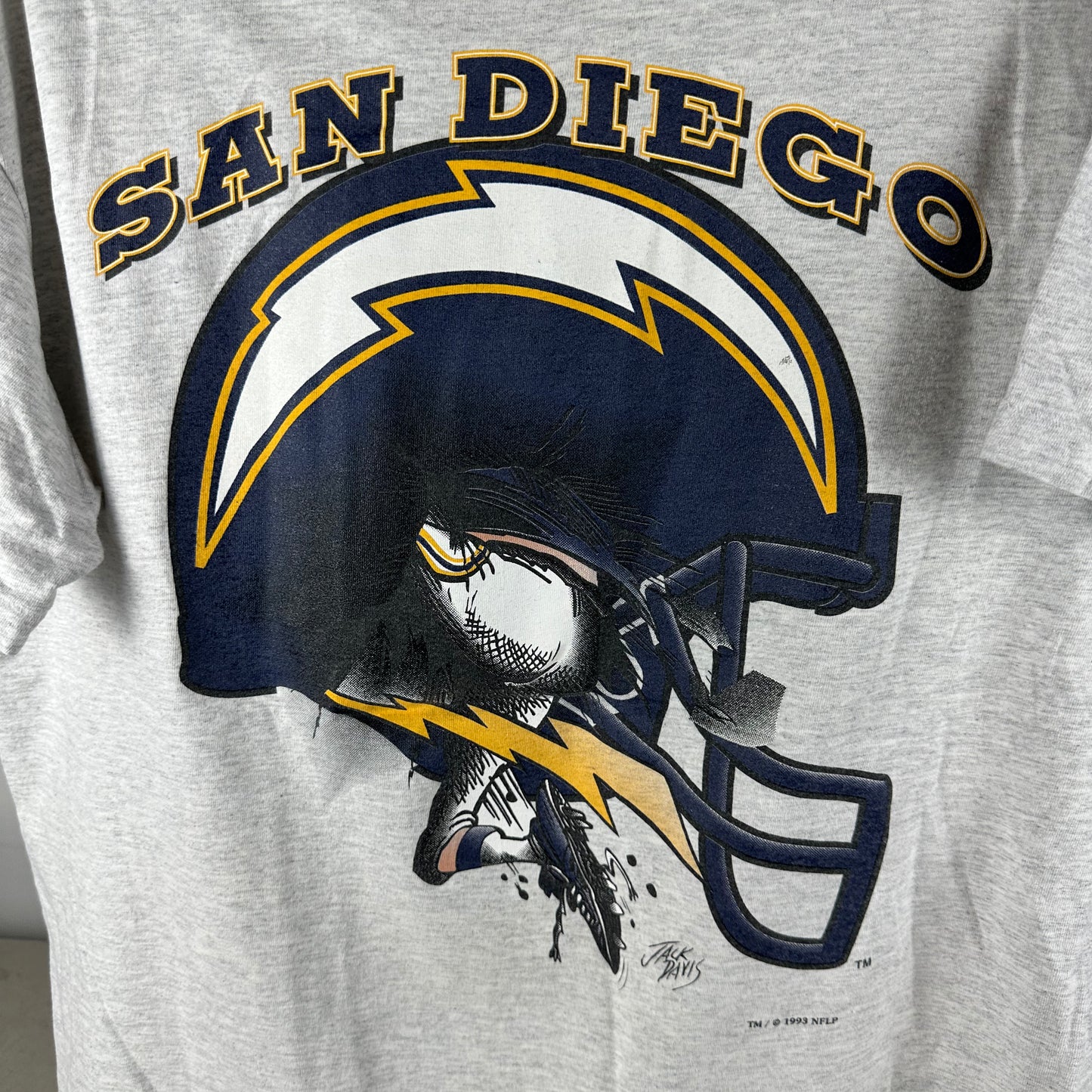 Vintage 1993 San Diego Chargers NFL Nutmeg Breakthrough Single Stitch T-shirt