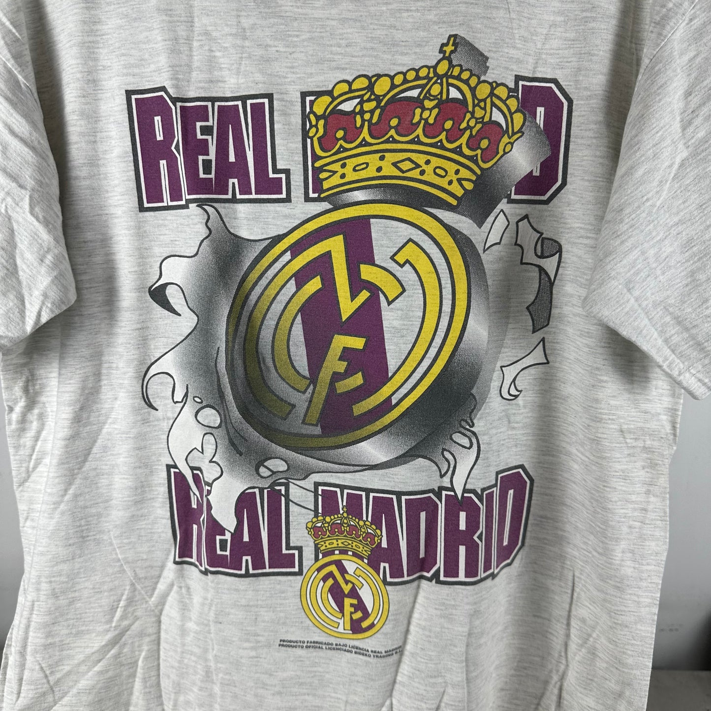 Vintage 90s Real Madrid Futbol Club Soccer Nutmeg Breakthrough T-shirt