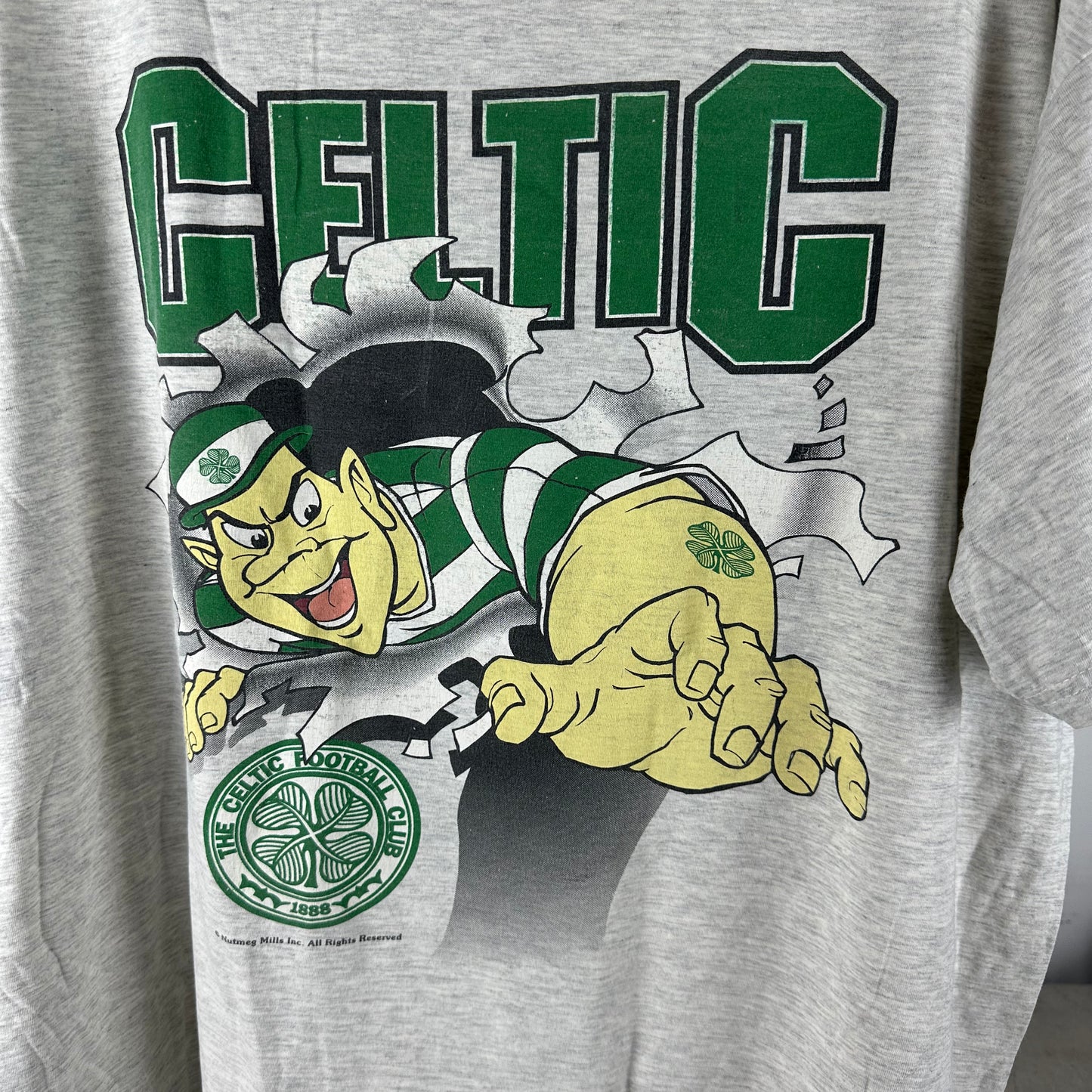 Vintage 90s Celtics FC The Bhoys Football Soccer Nutmeg Breakthrough T-shirt