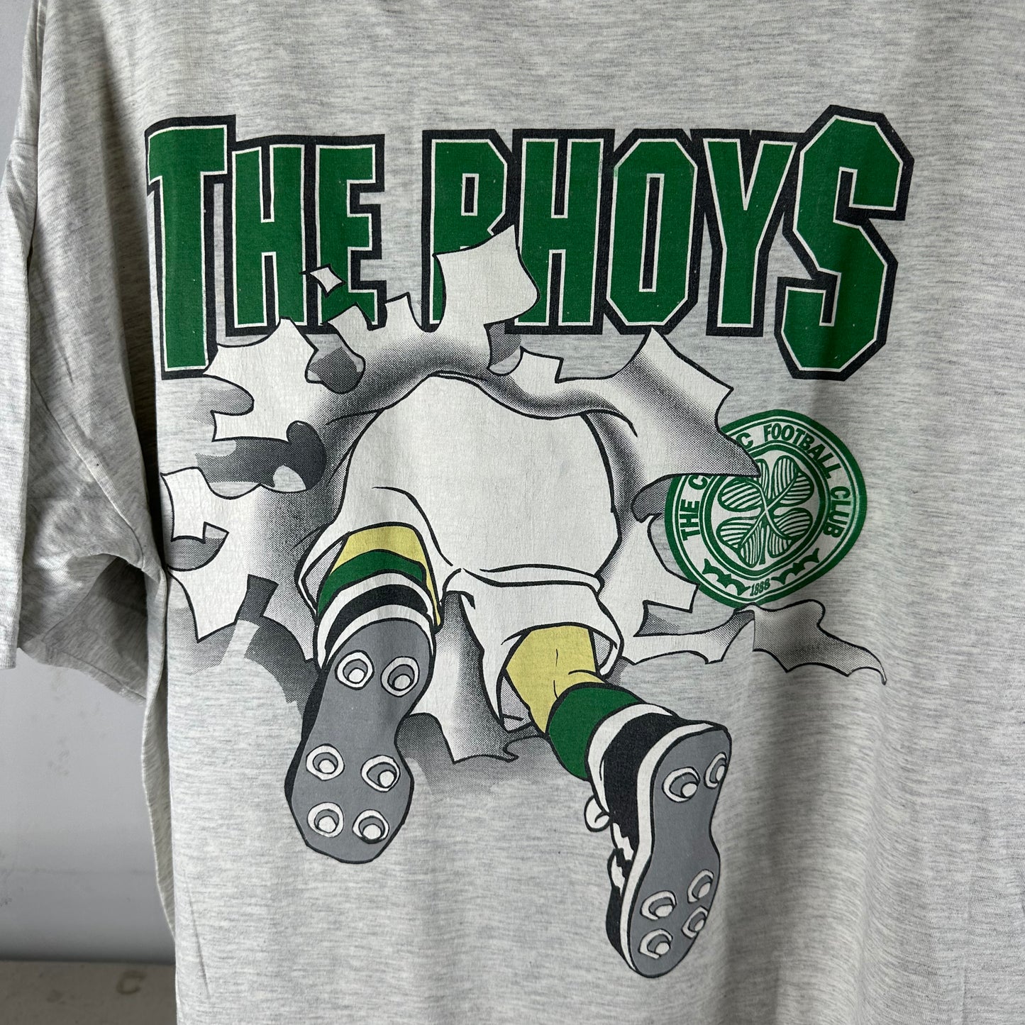 Vintage 90s Celtics FC The Bhoys Football Soccer Nutmeg Breakthrough T-shirt