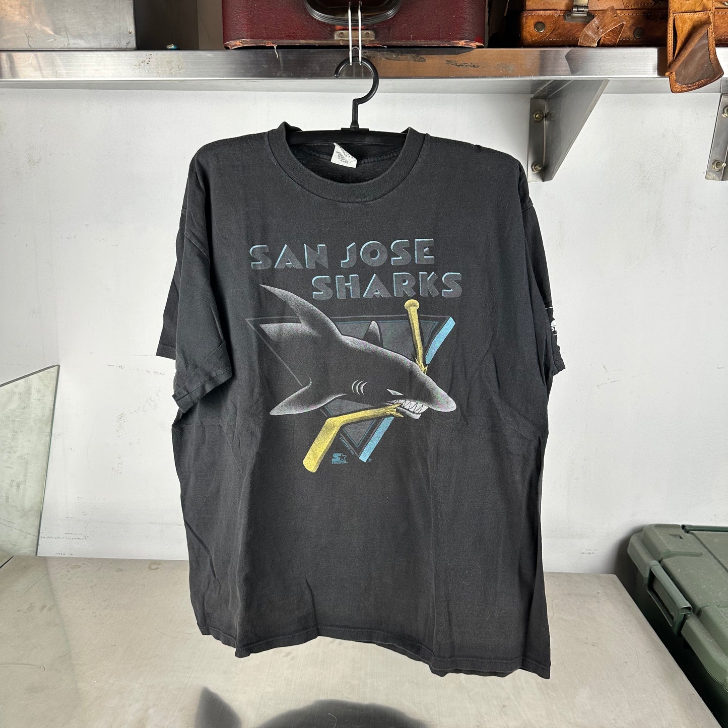Vintage 90s San Jose Sharks Hockey NHL Big Logo Starter T-shirt