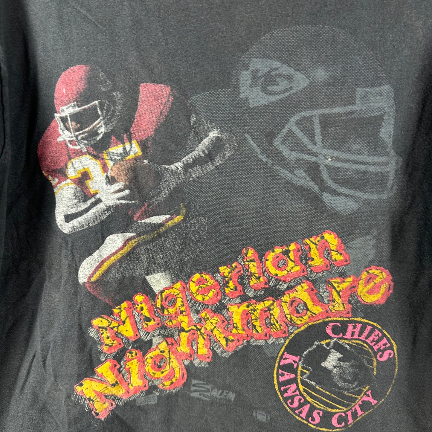 Vintage 90s Christian Okoye Kansas City Chiefs NFL Salem Sportswear T-shirt
