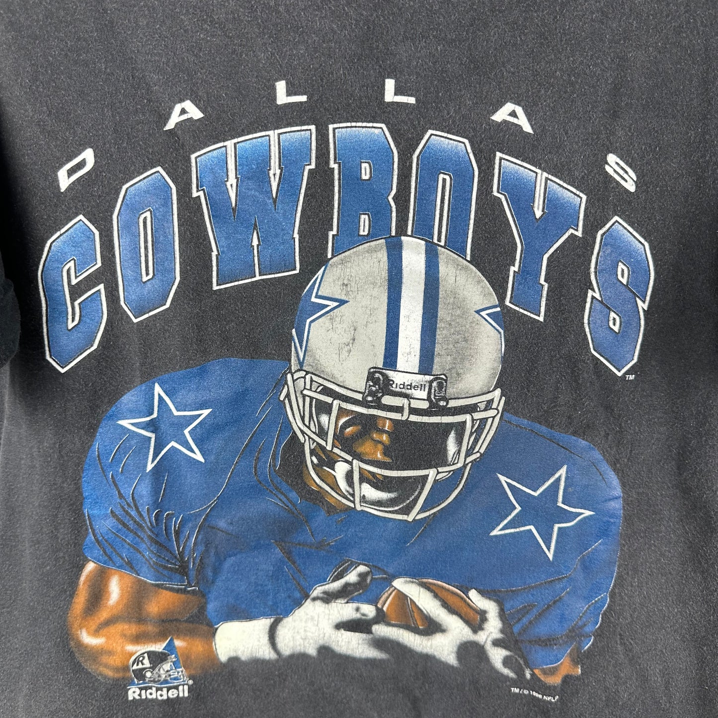 Vintage 1996 Dallas Cowboys Football NFL Riddell Double Sided Graphic Single Stitch T-shirt