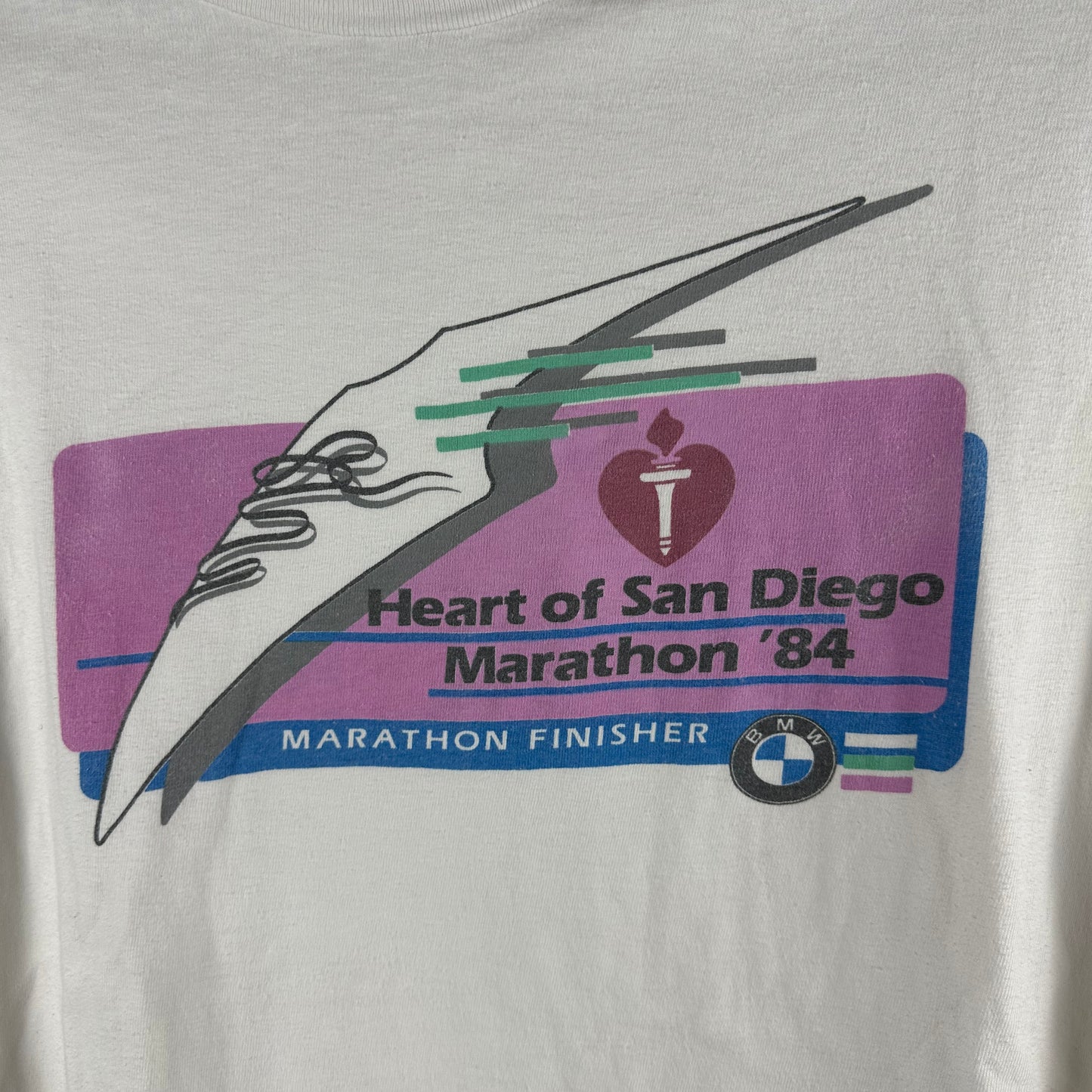 Vintage 1984 BMW San Diego Marathon Finisher Single Stitch T-shirt