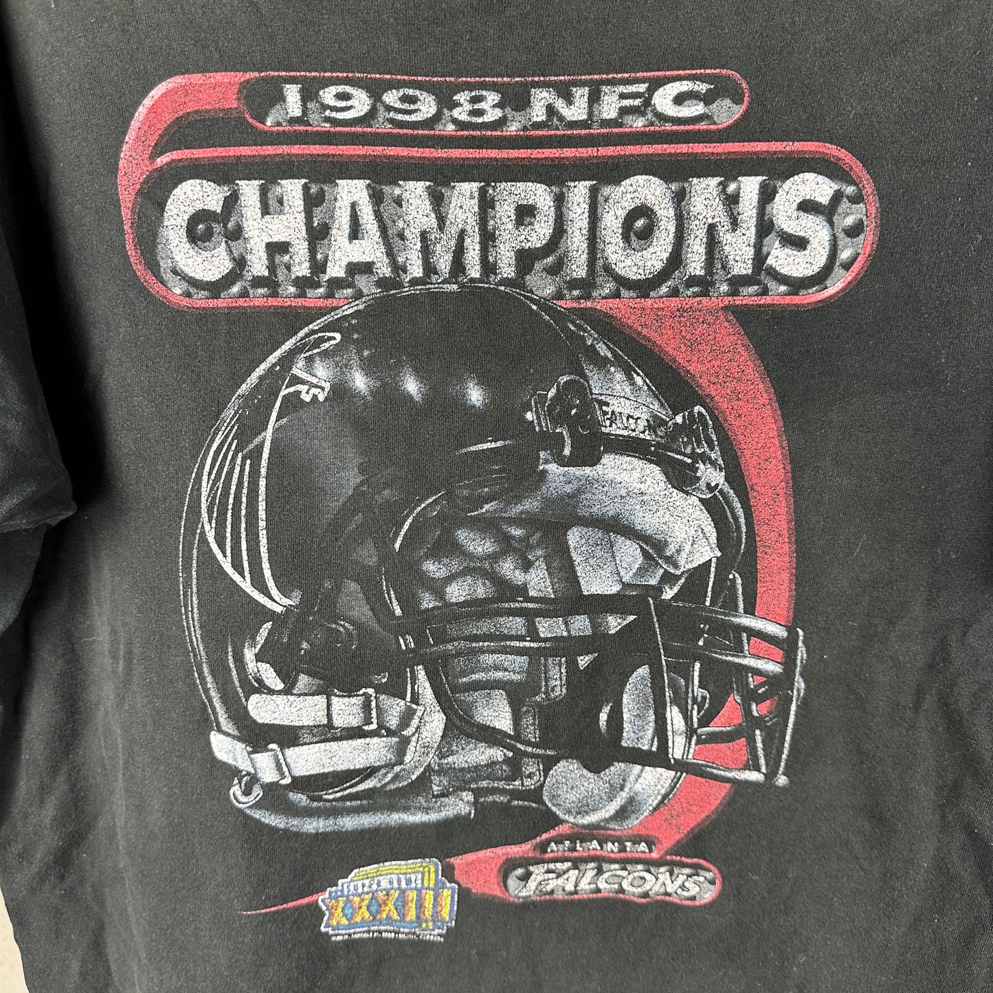Vintage 1998 Atlanta Falcons NFL NFC Champions Super Bowl Graphic T-shirt