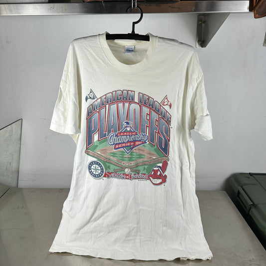 Vintage 1995 MLB Playoffs Seattle Mariners VS Cleveland Indians T-shirt