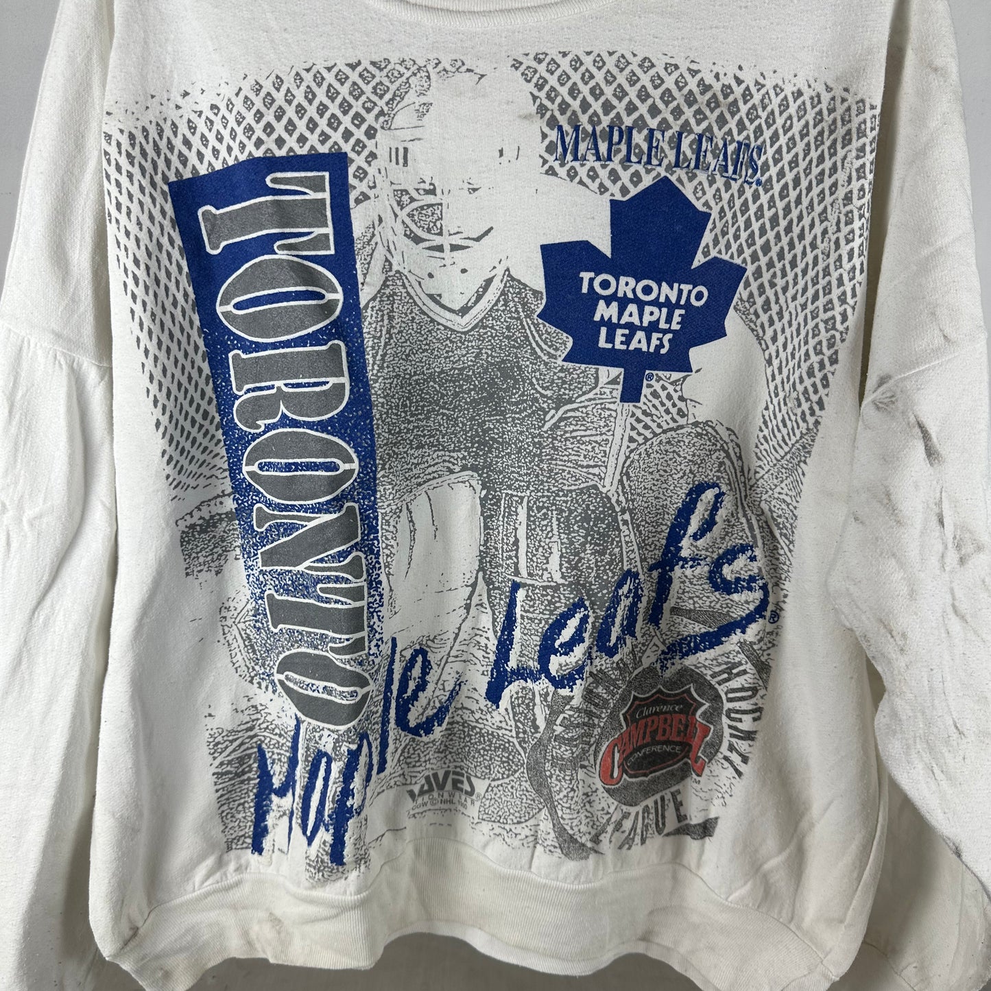 Vintage 1990 Toronto Maple Leafs Hockey NHL Graphic Sweatshirt