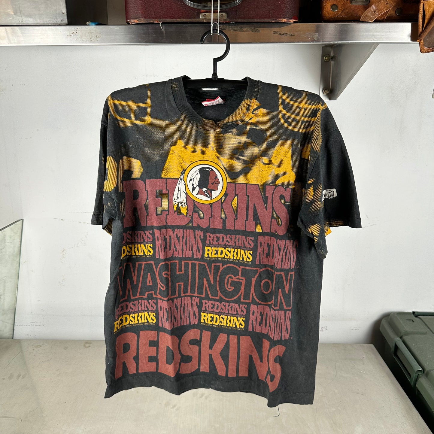 Vintage 90s Washington Redskins Football NFL AOP Single Stitch T-shirt