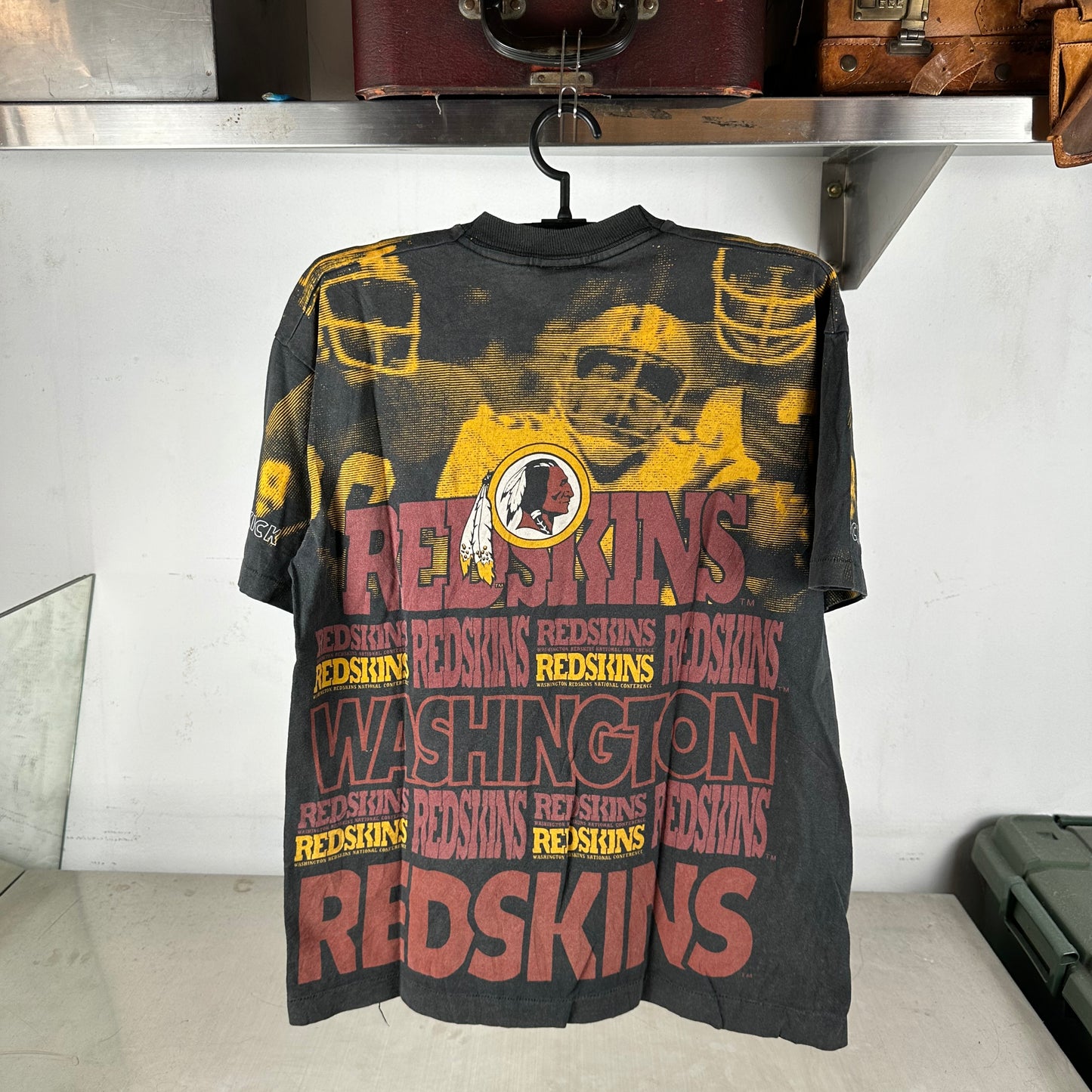 Vintage 90s Washington Redskins Football NFL AOP Single Stitch T-shirt