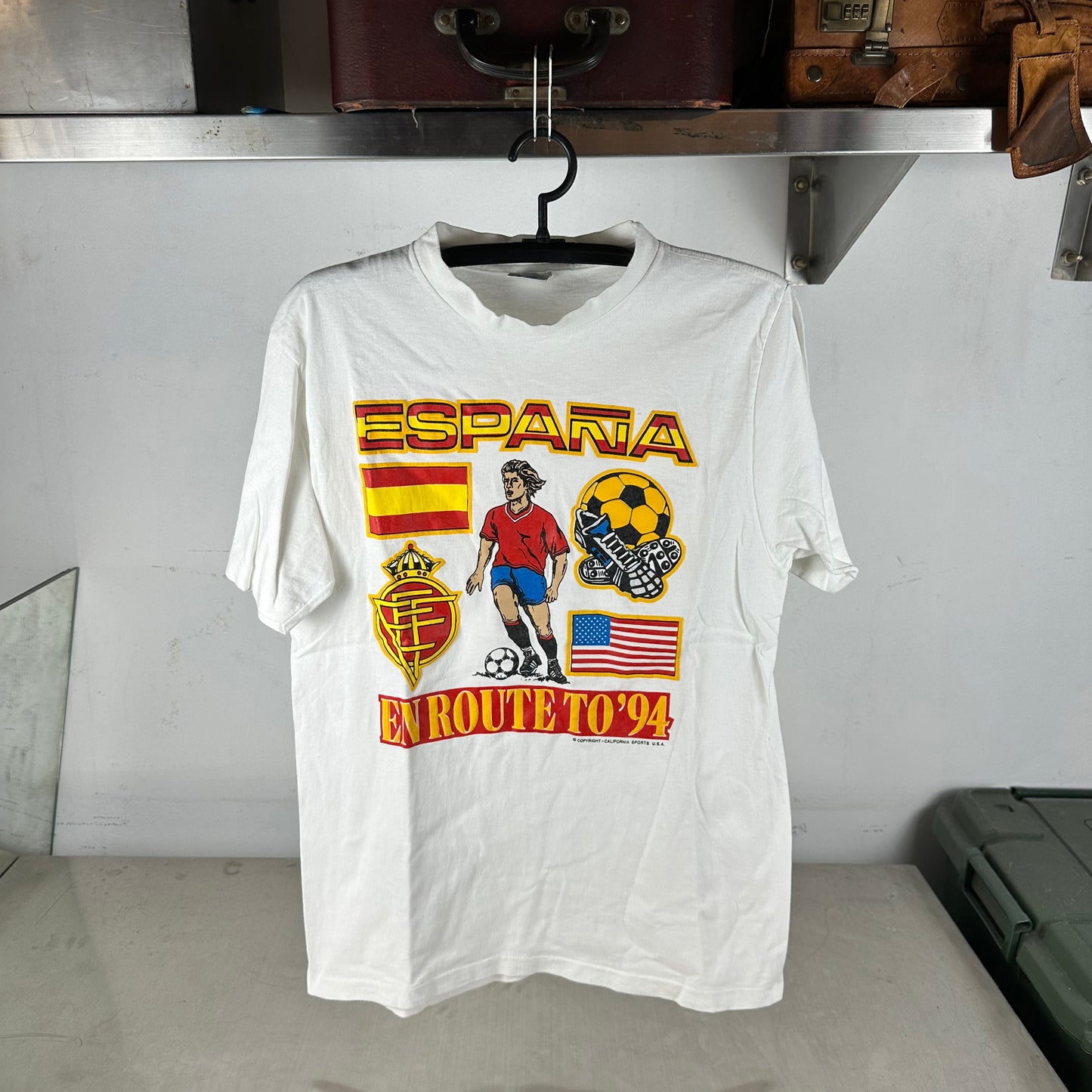 Vintage Spain En Route To 1994 USA Soccer World Cup Espana Single Stitch T-shirt