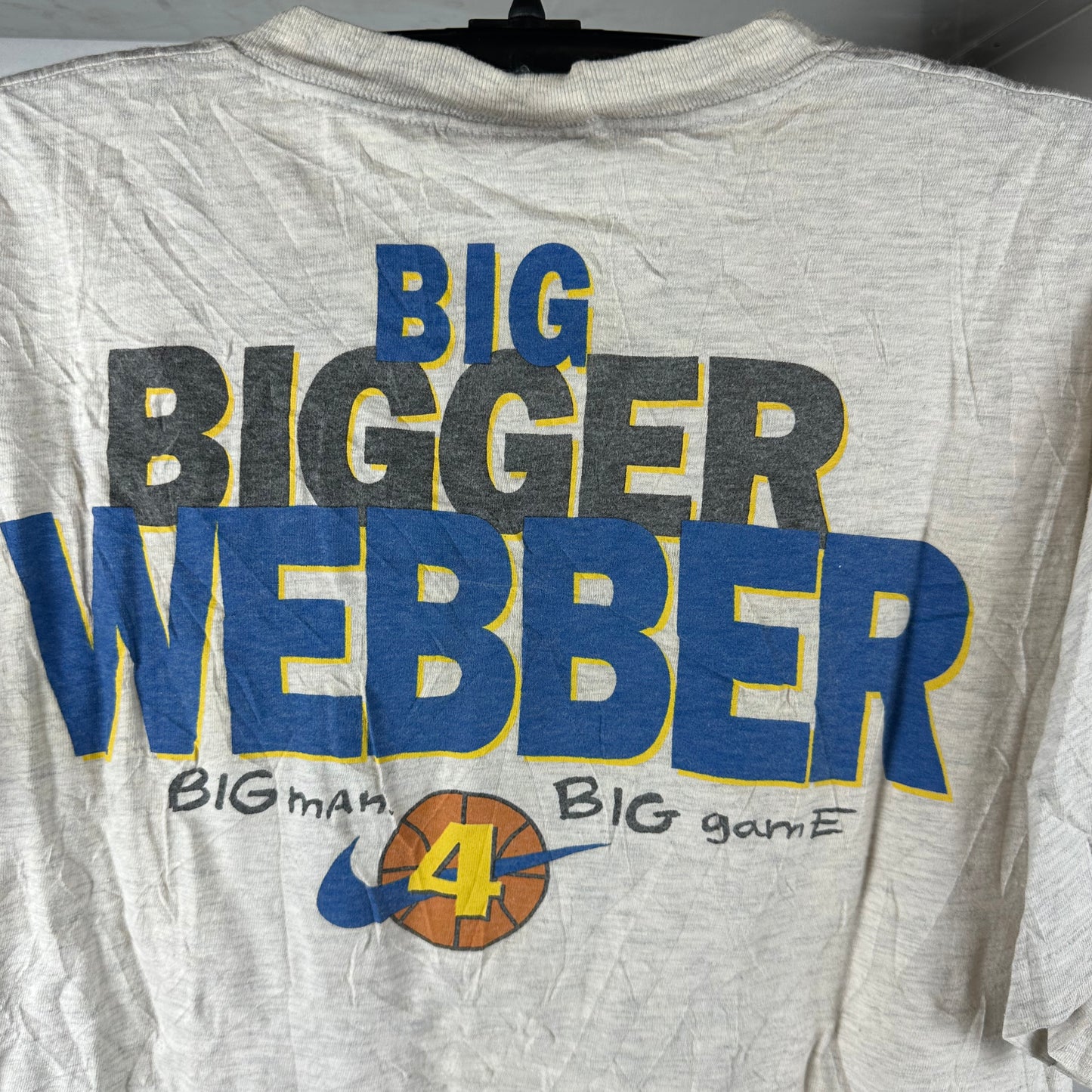 Vintage 90s Nike Basketball Chris Webber Big Man Big Game Single Stitch T-shirt